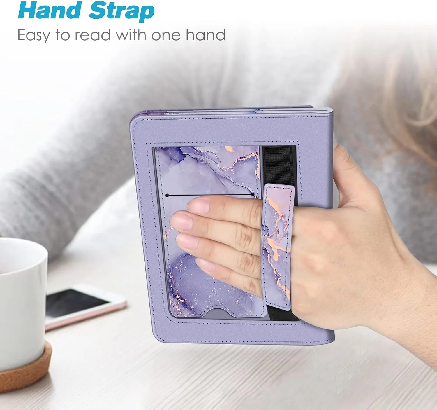 Fintie Stand Case for 6" Kindle Paperwhite 10th Gen 2018, Lilac Marble