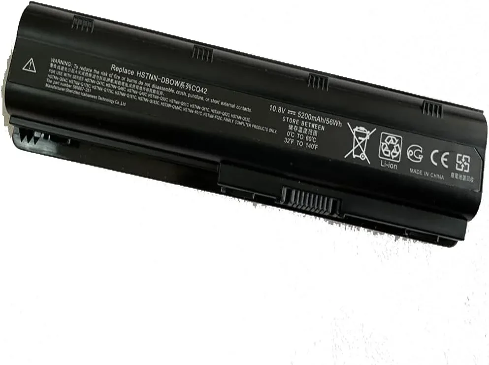 Batería para notebook HP MU06 10.8V 4400mAh compatible con series G62 G72 Presario CQ