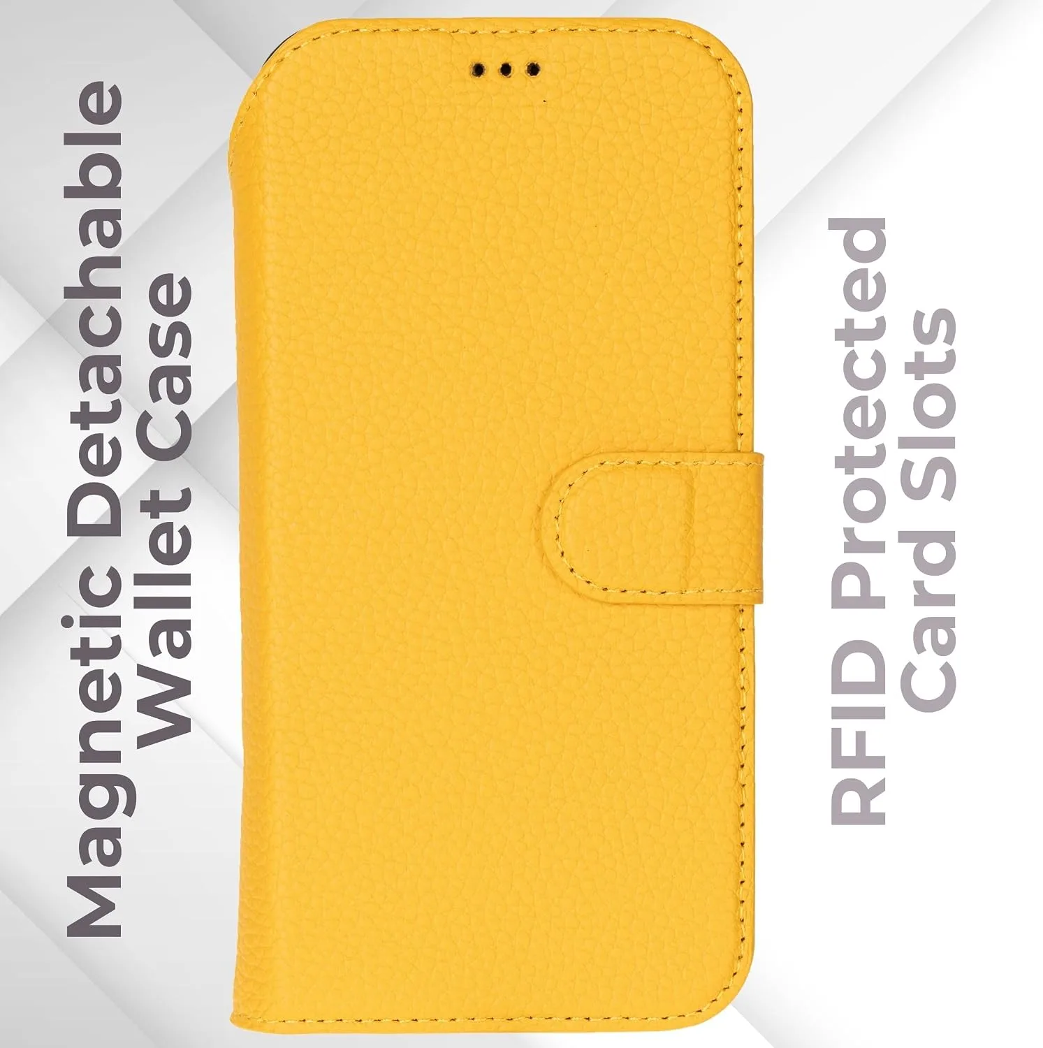VENOULT Wallet Case for iPhone, Full Grain Genuine Turkish Leather, Magnetic Detachable, RFID 4 Card Slots, Business Style, Compatible with MagSafe (Mikado, iPhone 16 Pro)