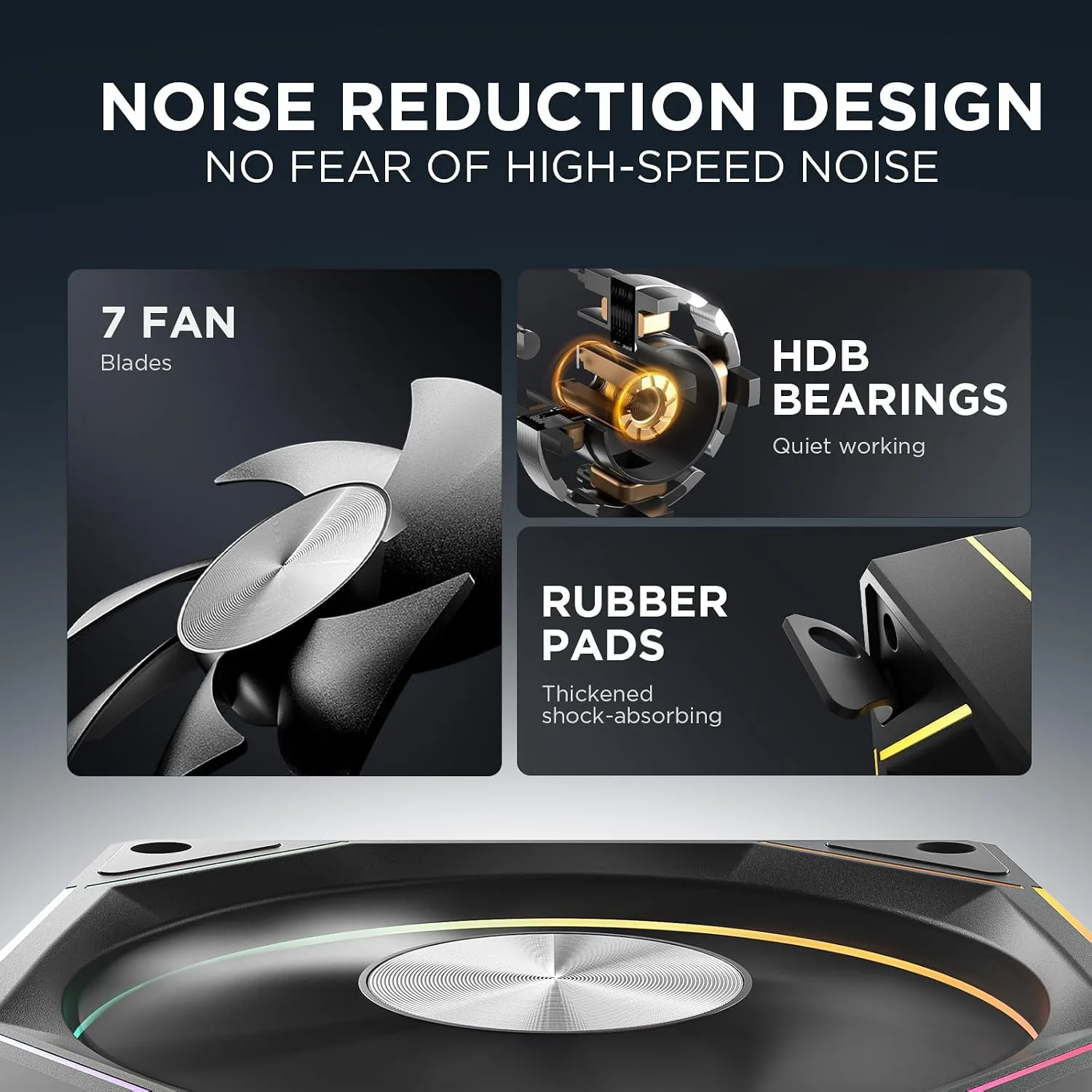 AsiaHorse AMICIPro 120mm PC Case Fans,Ultra-Quiet Operation <30dB, 1800 RPM HDB Bearings, 12 LED ARGB Lights,Aura SYNC Compatible for Enhanced Cooling (Forward Blade)