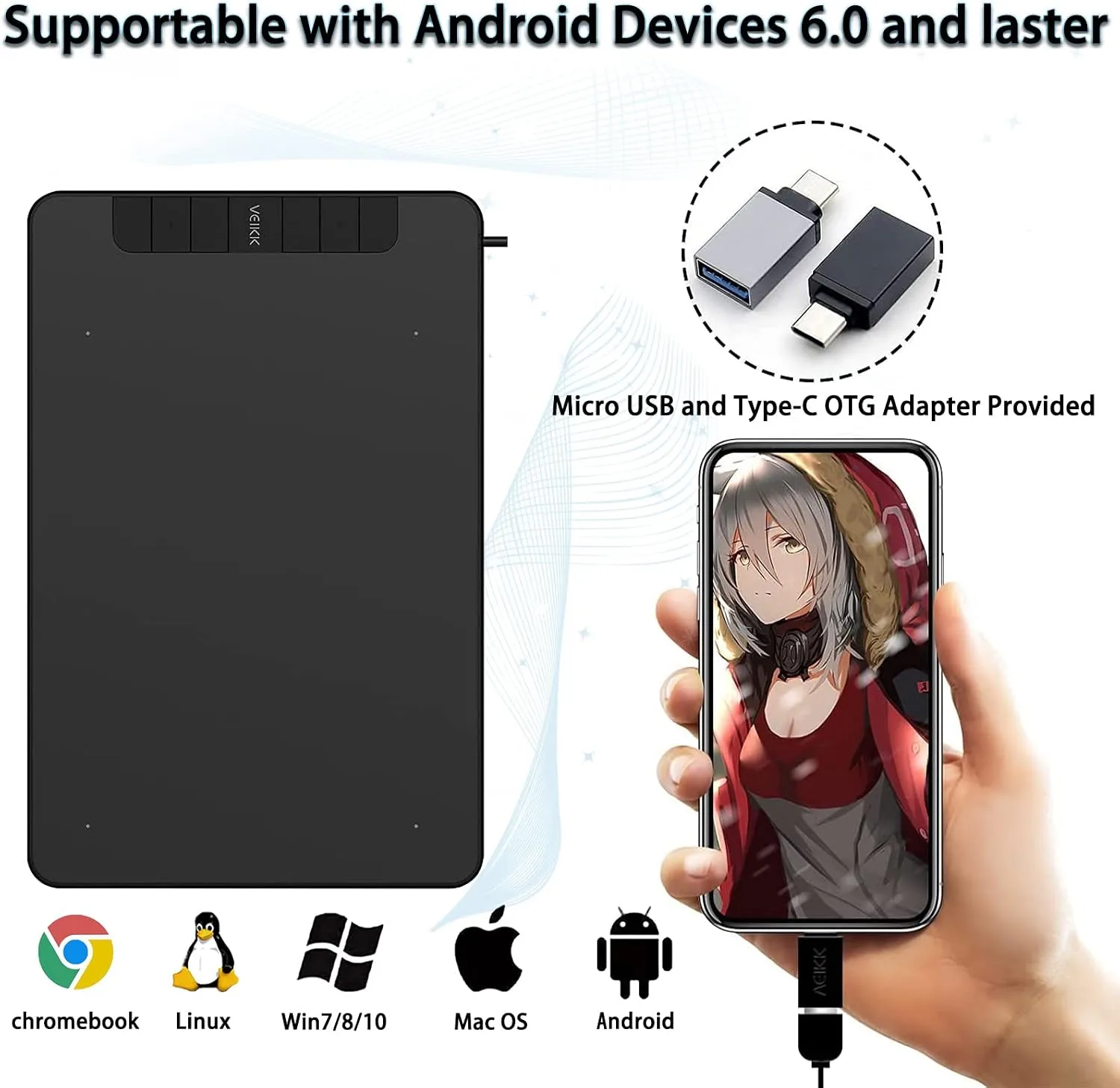VK640 Update VEIKK Graphic Drawing Tablets Pen Tablet