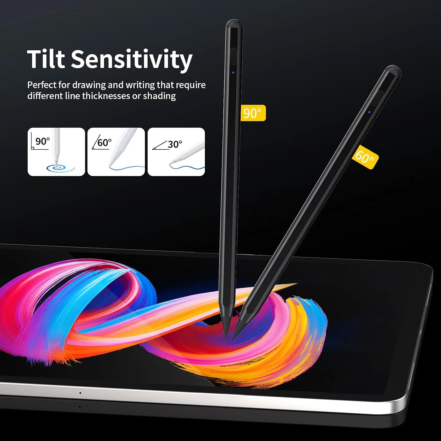 Tresoba Stylus Pen for iPad 6th-11th Gen, 2X Fast Charge-Black