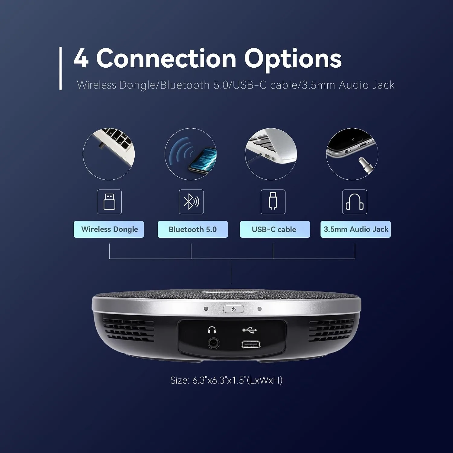 TONGVEO 4K Conference Room Camera System with Gesture Control, AI Auto-Tracking PTZ Camera 5X Digital Zoom with Speakerphone Set 120° Wide-Angle USB3.0 for Remote Meetings Zoom Teams OBS and More