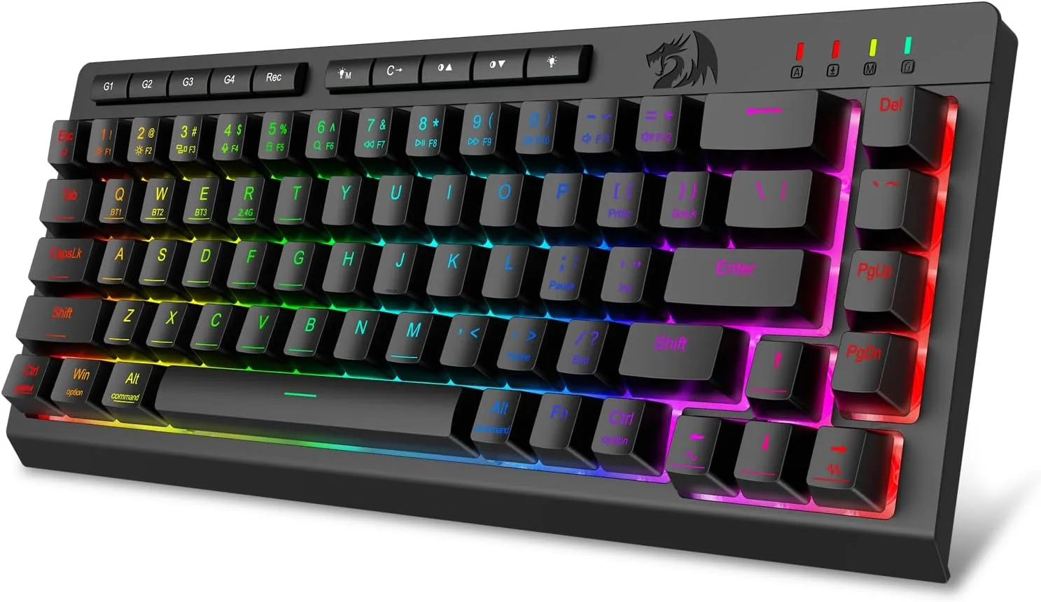 Teclado Gamer Redragon K519RGB-PRO inalámbrico RGB 60% negro
