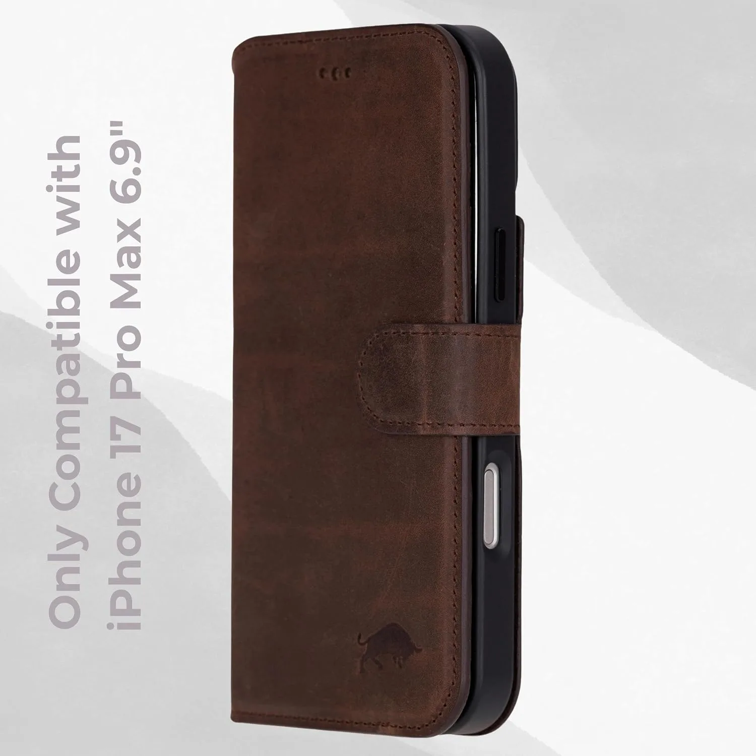 VENOULT Wallet Case for iPhone, Full Grain Genuine Turkish Leather, Magnetic Detachable, RFID 4 Card Slots, Business Style, Compatible with MagSafe (Vintage, iPhone 16 Pro MAX)
