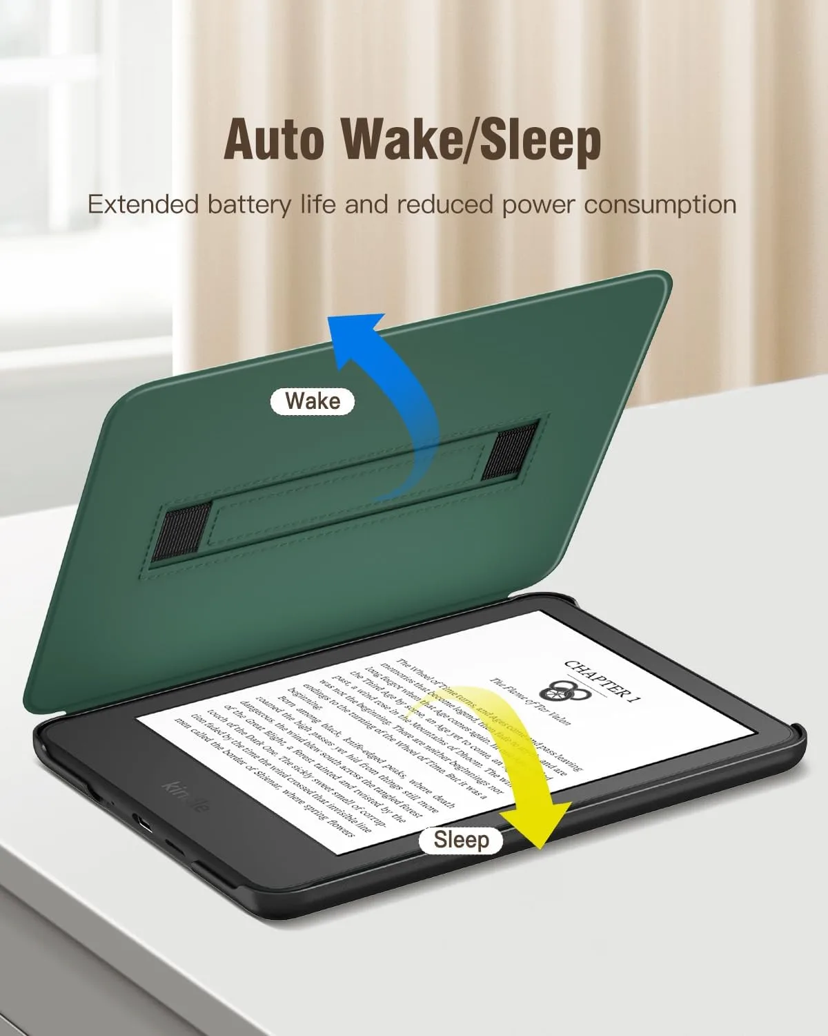 MoKo Case for 6" E-Reader (11th Generation-2024/2022), Dark Green Leopard