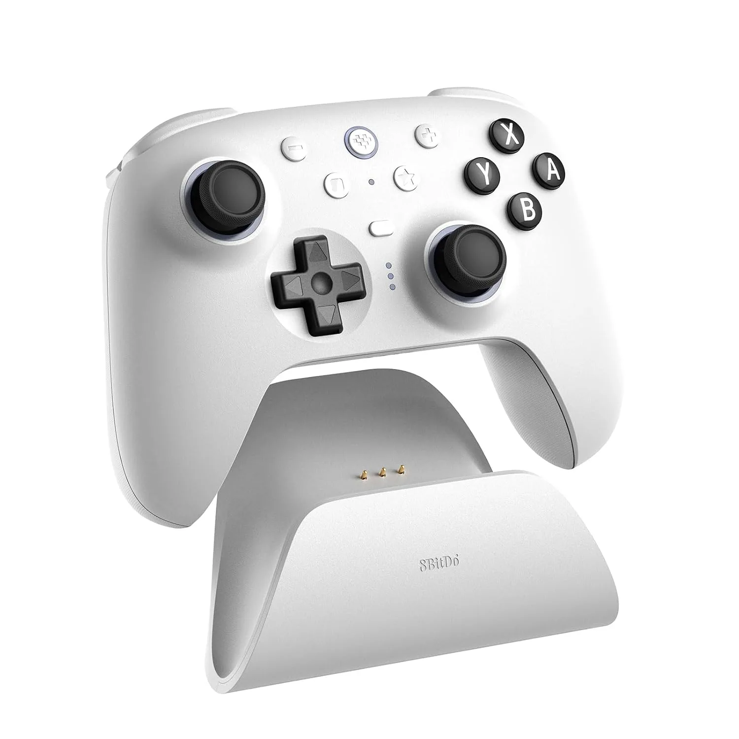 8Bitdo Ultimate 2 Bluetooth Controller for Switch & Windows PC, Switch Pro Controller with TMR Joysticks, Switchable Hall Effect/Tactile Triggers, Vibration and Motion Control, RGB Fire Ring, White