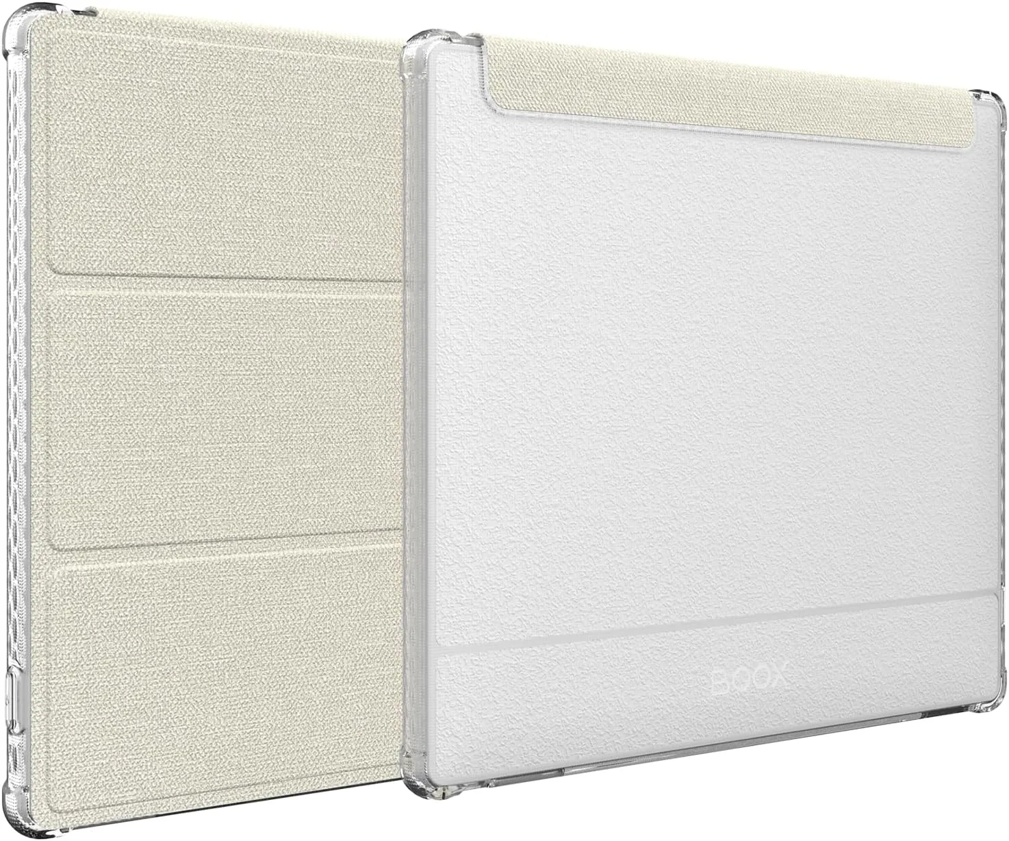 TUDIA SKN FLIP Designed for Onyx Boox Go 7 / Go Color 7 Case (Gen 1 & 2, 2024/2025) – [Enhanced Auto Wake/Sleep Function] Slim Shockproof Trifold 7" Cover with Transparent TPU Back (Beige)
