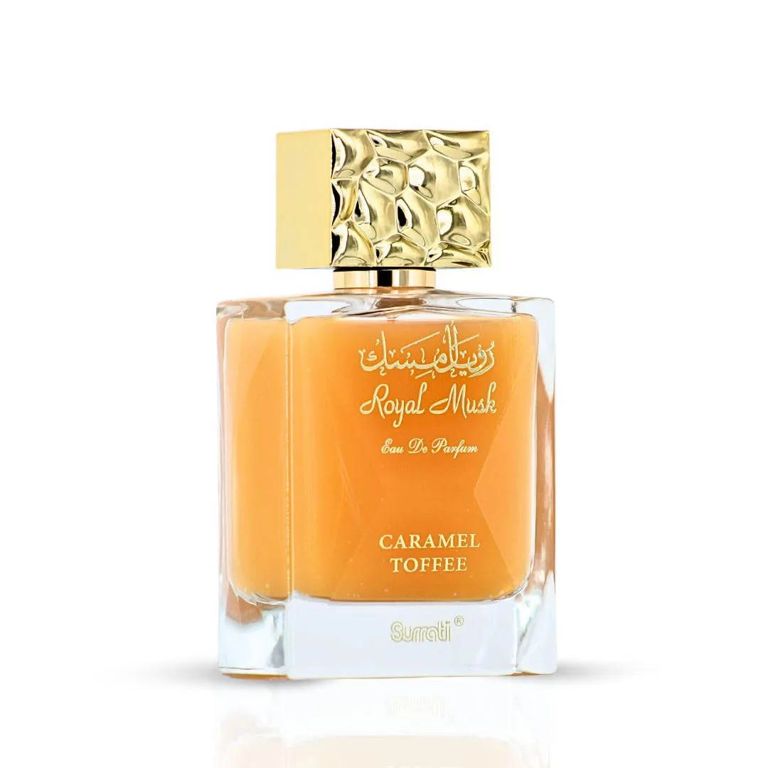 Surrati Royal Musk Caramel Toffee Eau de Parfum for Women 100ML | Long Lasting Arabian Perfume Spray with Vanilla, Caramel & Musk Notes