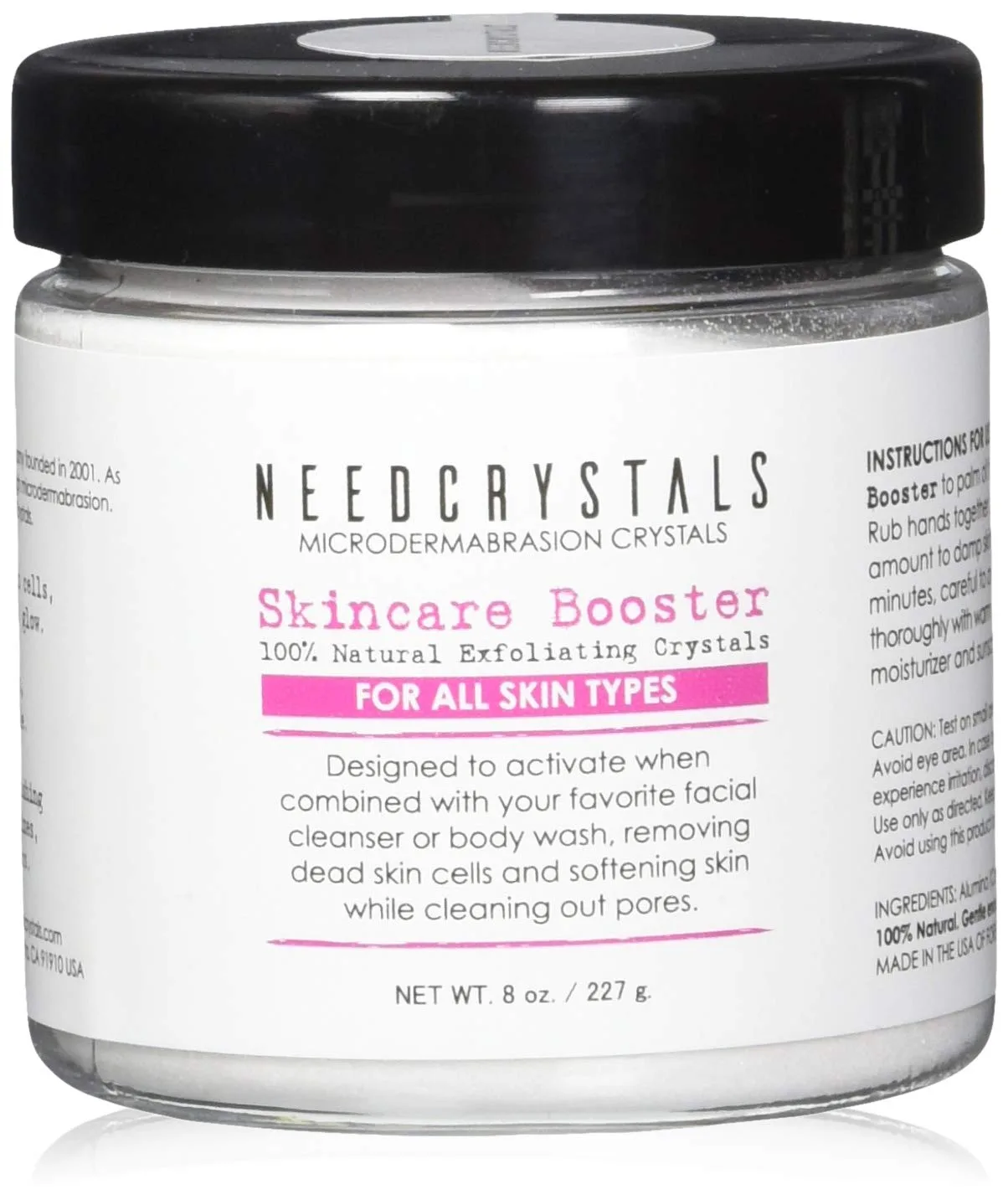 NeedCrystals Microdermabrasion Crystals 8 oz | DIY Face Scrub | Natural Facial Exfoliator for Dull or Dry Skin Improves Acne Scars, Blackheads, Pore Size, Wrinkles, Blemishes & Skin Texture