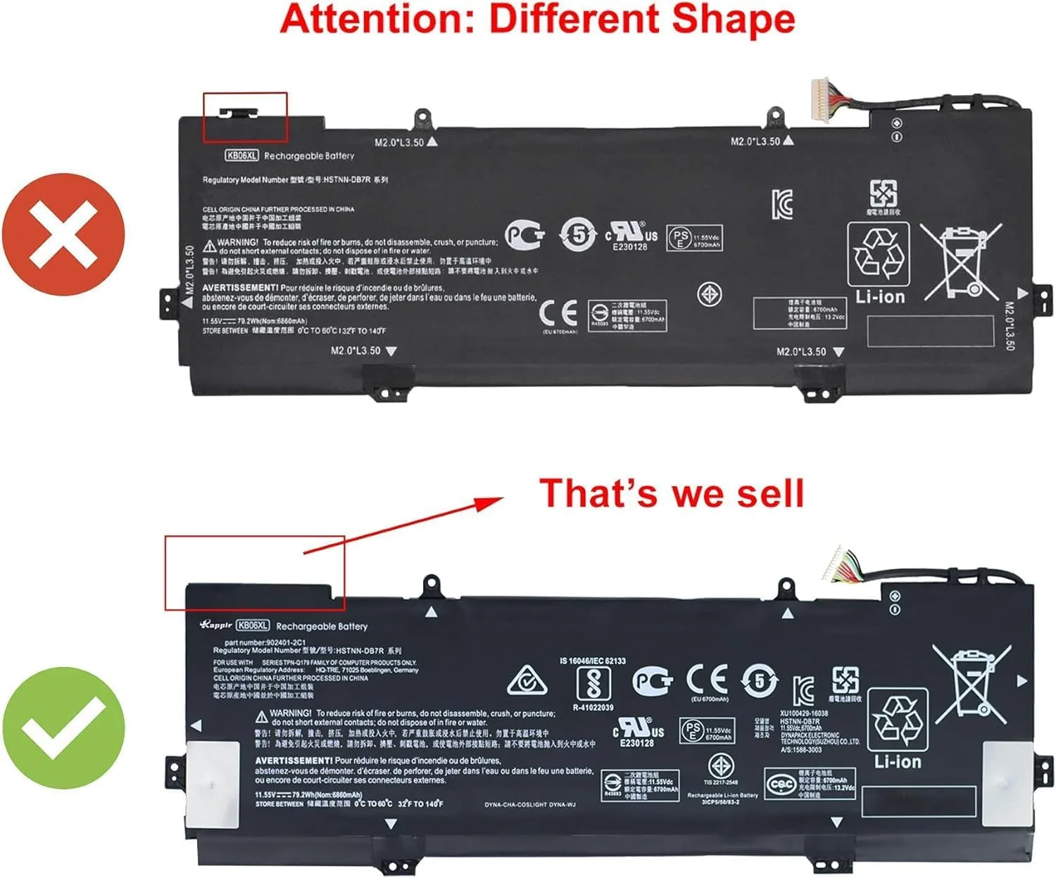 KB06XL 902499-855 Battery Replacement for HP Spectre X360 15 15-BL1XX 15-BL0XX 15-Bl012DX 15-BL002XX 15T-BL000 15T-BL100 15-bl012dx Series 902401-2C1 HSTNN-DB7R TPN-Q179 902499-856