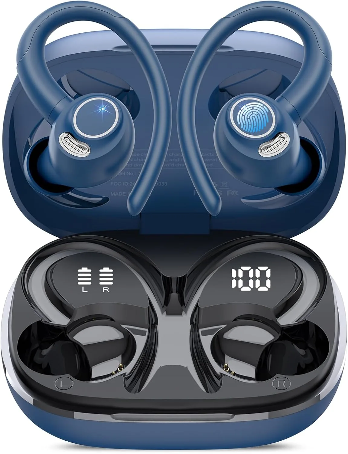 Wireless Earbuds, Bluetooth 5.4 Headphones Sport Over Ear Buds With ENC Mic