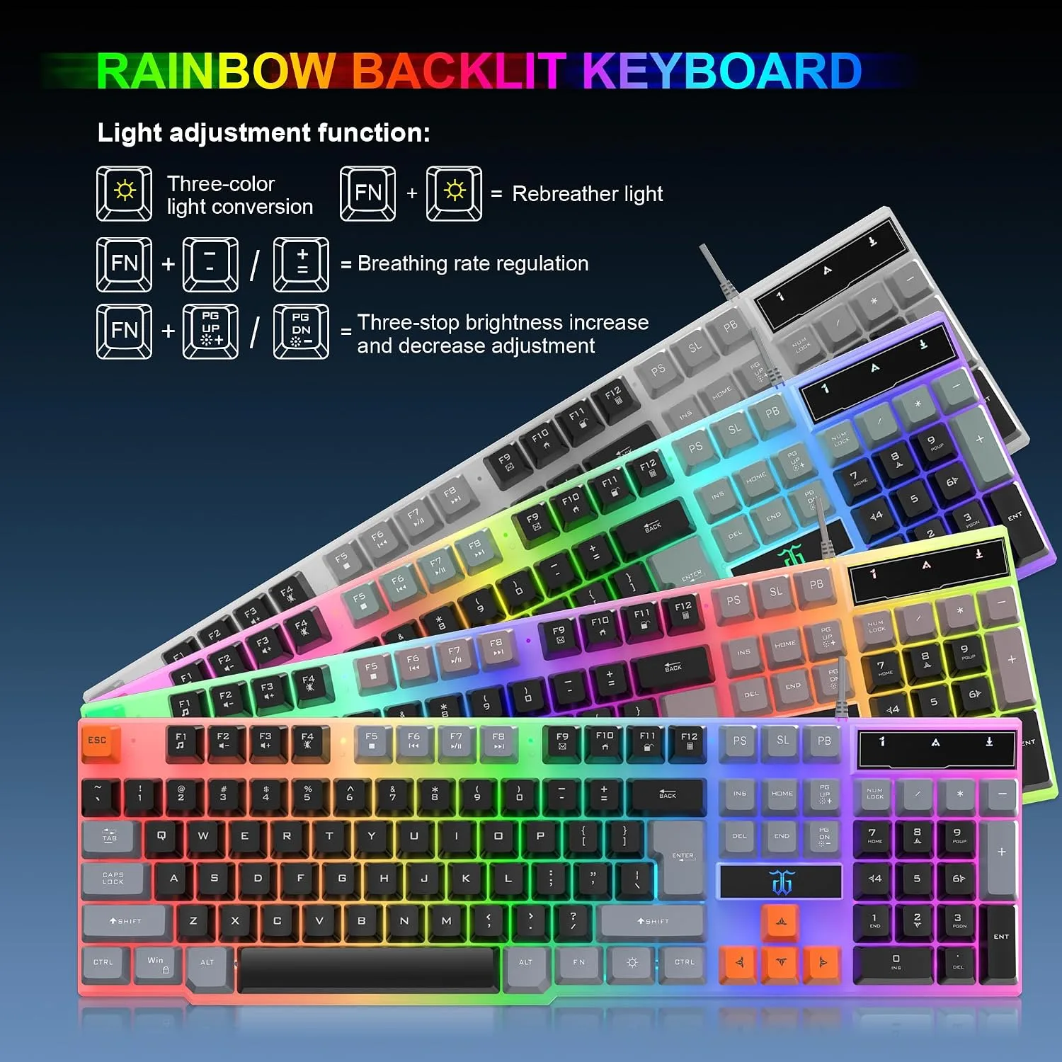 DGG Gaming Keyboard and Mouse, Headphones, Mouse pad Combo for PC Gamers