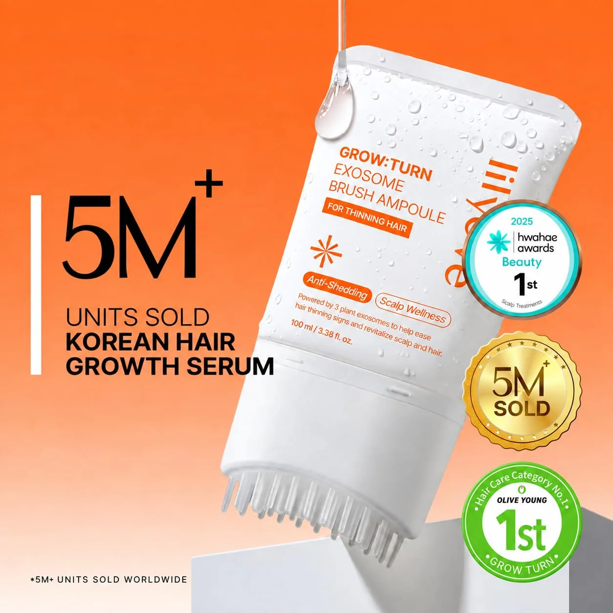 lilyeve GROWTURN Exosome Hair Growth Serum Set, 3.38 fl oz & 1.01 fl oz