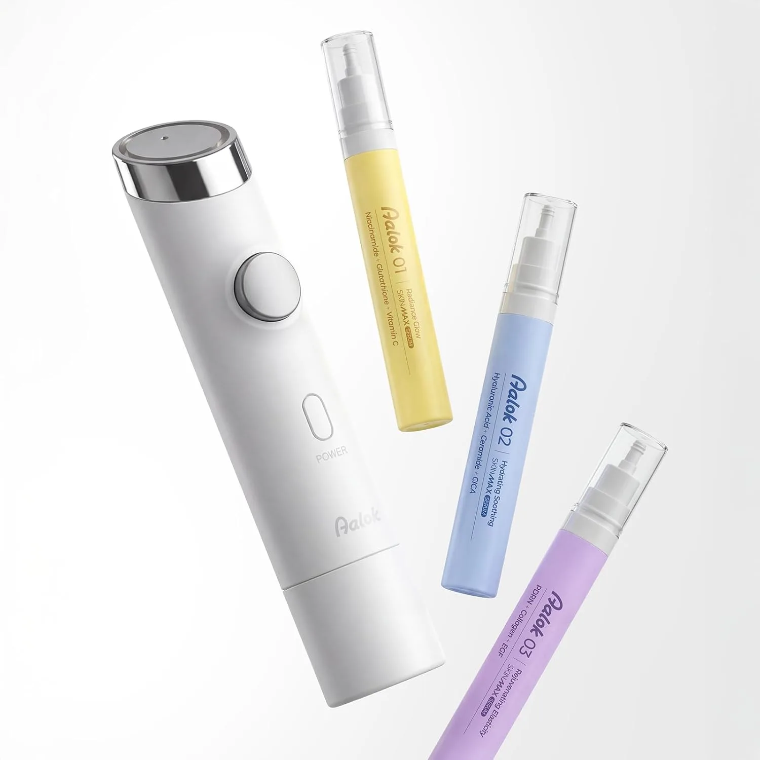 Aalok SKINMAX Facial Device (03 Rejuvenating Elasticity,Device & Serum Set)