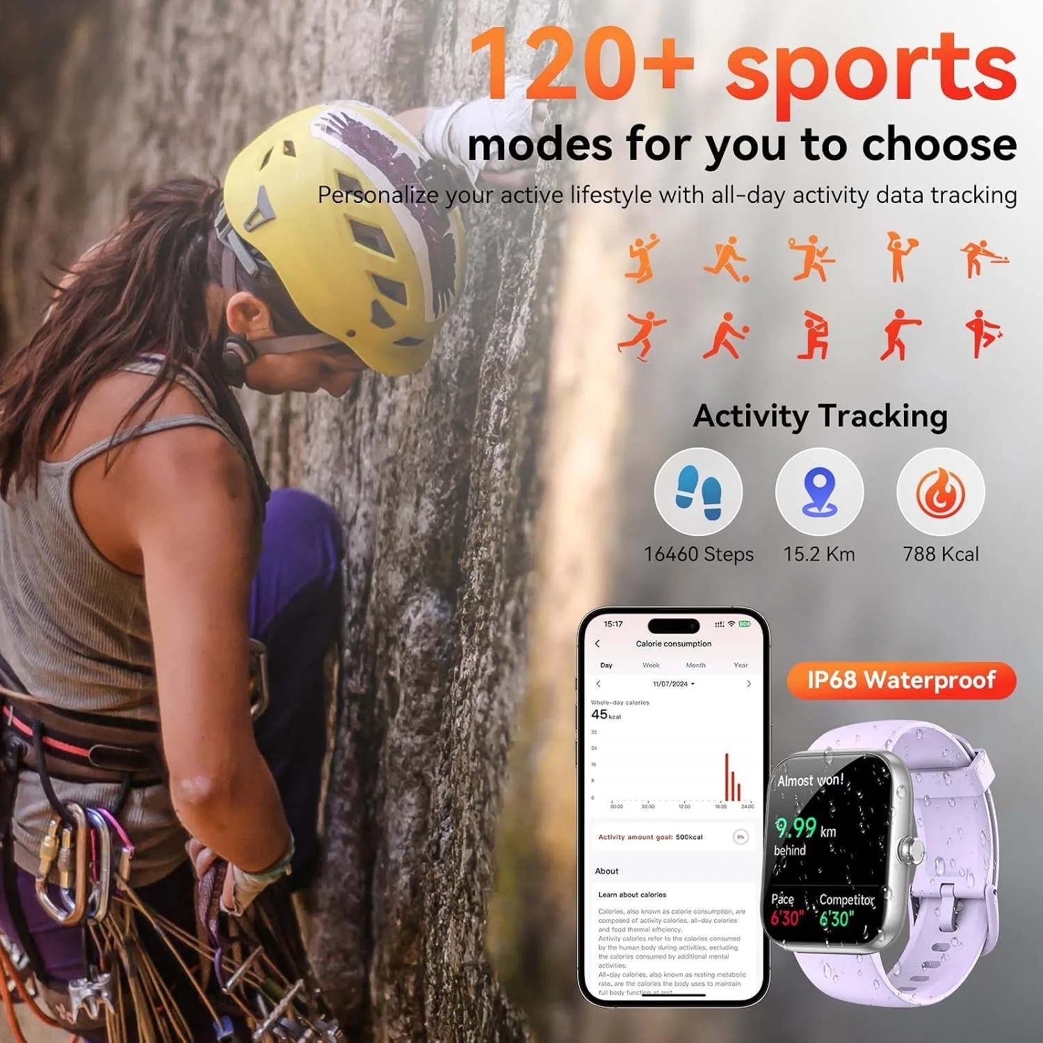 Smart Watch with Alexa Built-in 1.83" HD 2026 Health Fitness Tracker Bluetooth Calls and Notifications 120+ Sport Modes Heart Rate Sleep Monitor Fitness Watch IP68 Waterproof iPhone Android (Purple)