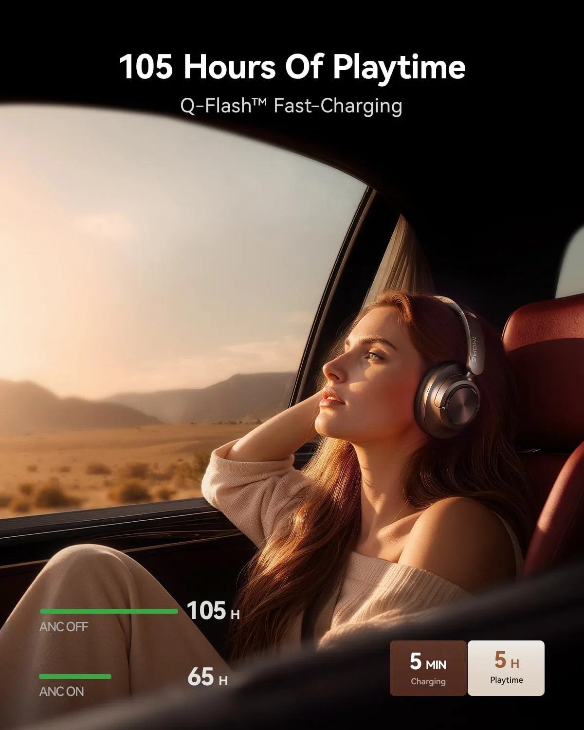 1MORE SONOFLOW MAX Over-Ear Headphones, THX Spatial Audio, 50dB ANC, 105H