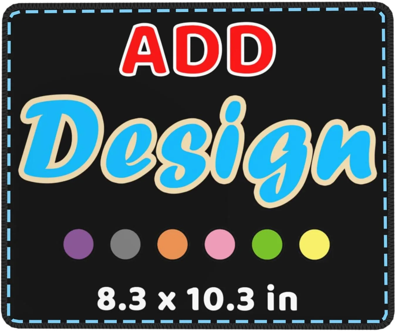 Personalized Custom Gaming Mouse Pad with Stitched Edge, Add Your Picture Text Logo, Non Slip Laptop Mouse Pad for Home Office Work (8.3 x 10.3 in)