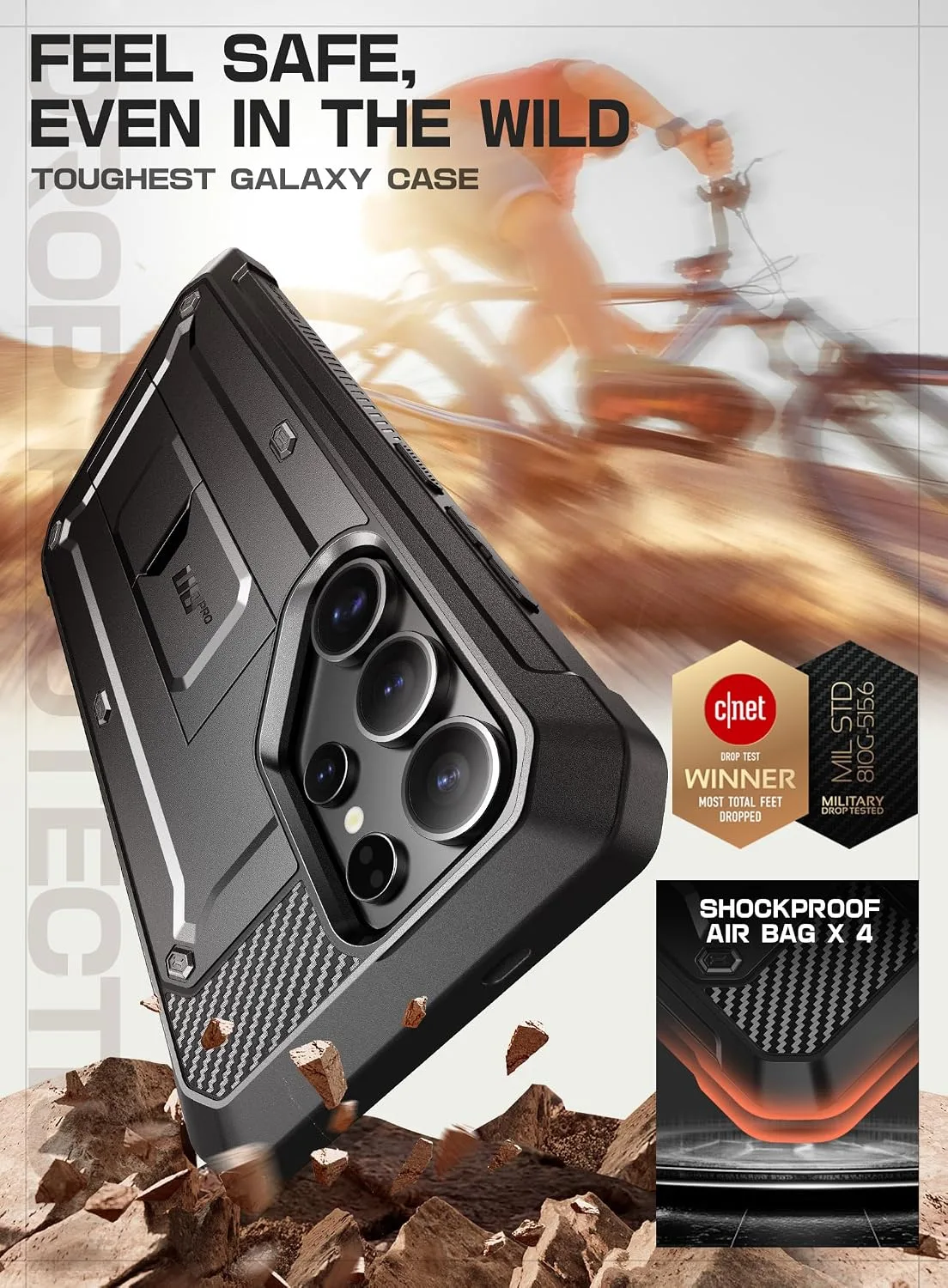 SUPCASE for Samsung Galaxy S25 Ultra Case with Screen Protector, Black