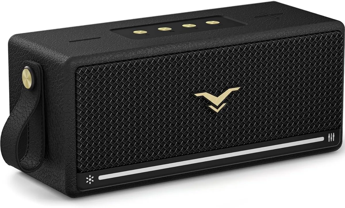 Bluetooth Speaker, StageSound Retro Speaker Wireless, Portable Loud Speaker with Bass Boost, 80W, IP67 Waterproof, LED Lights, TWS Pairing, 12H Playtime, TF/AUX/USB Play for Party, Home, Outdoor, Gift