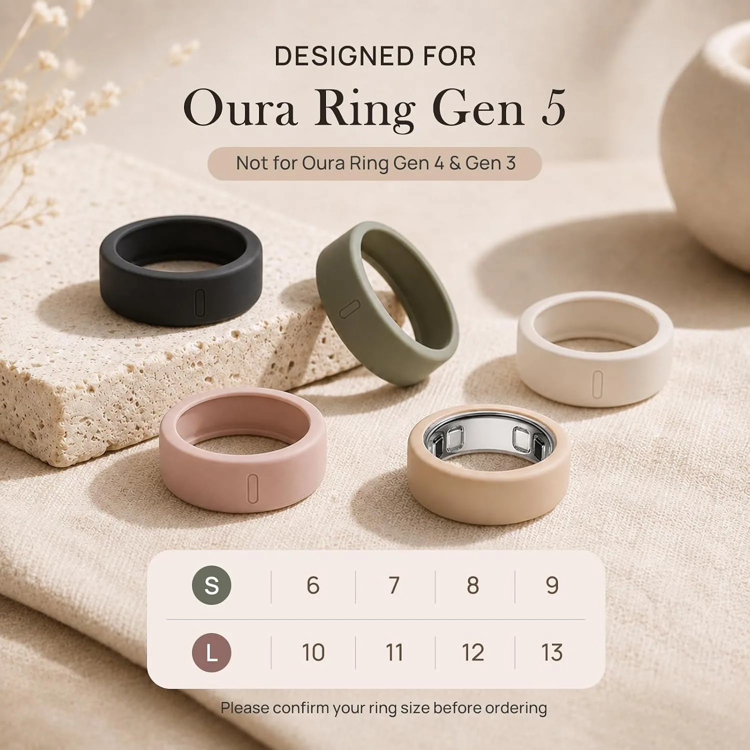 10 Pack Ring Cover Compatible with Oura Ring 5, Smart Ring Protector