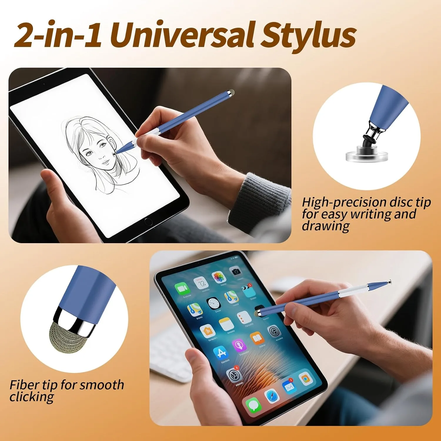 Bopomofo Stylus Pen for Touchscreen,3PCS 2-in-1 Magnetic Stylus Pen