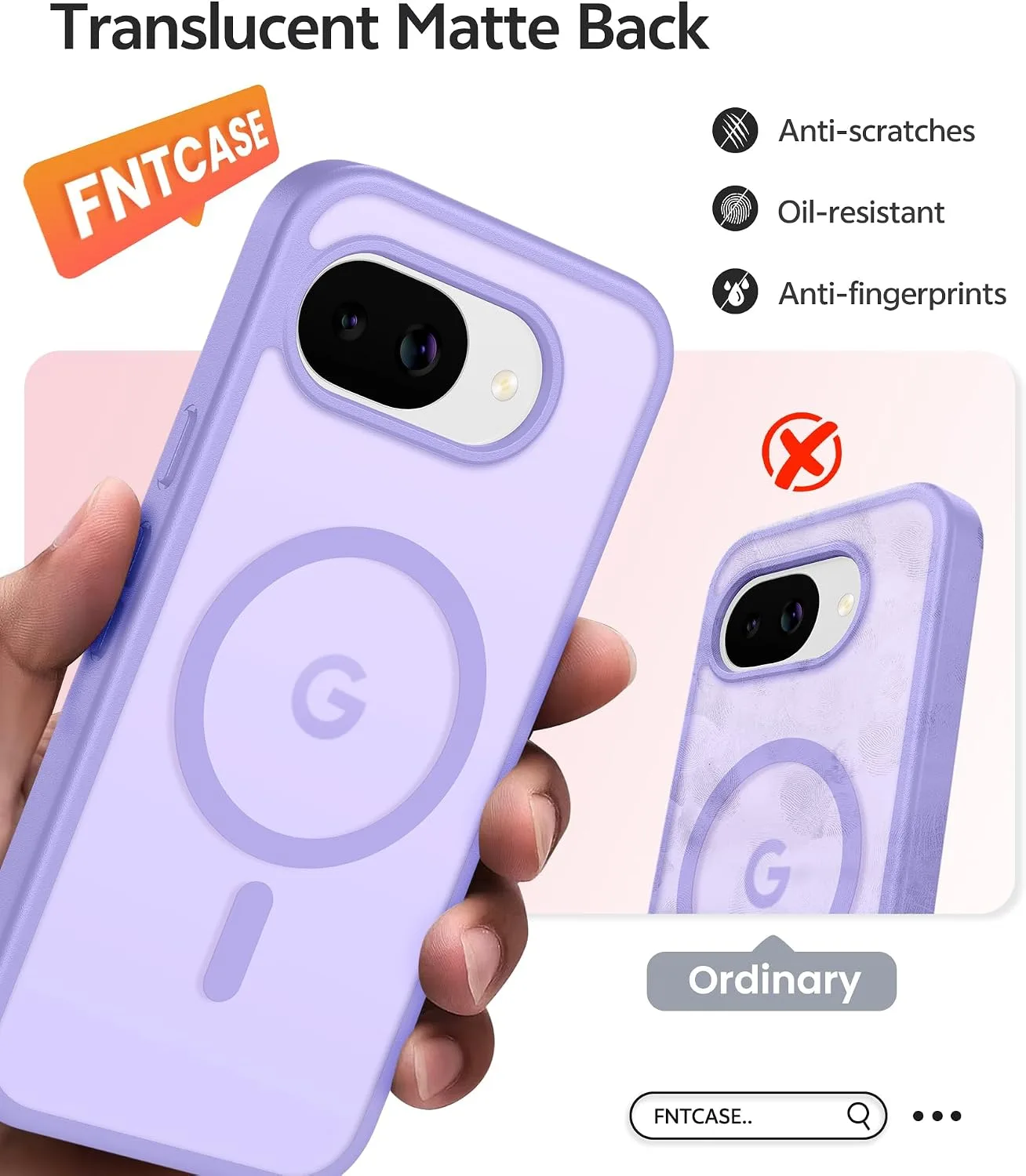 FNTCASE for Google Pixel 10a Case, Fit for Magsafe, Light Purple