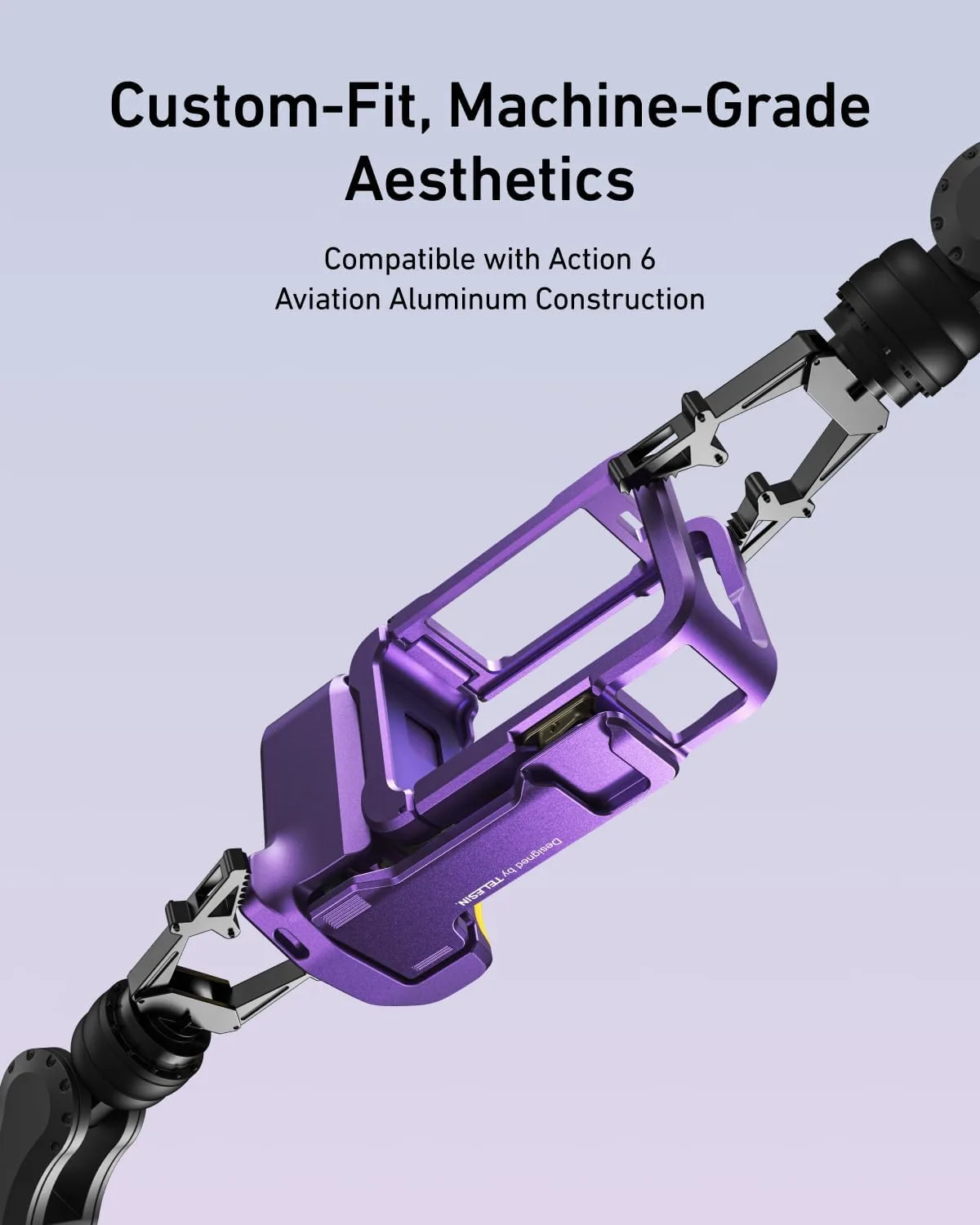 TELESIN Metal Cage Grip Kit for DJI Osmo Action 6 (Iridescent Purple-Gold)