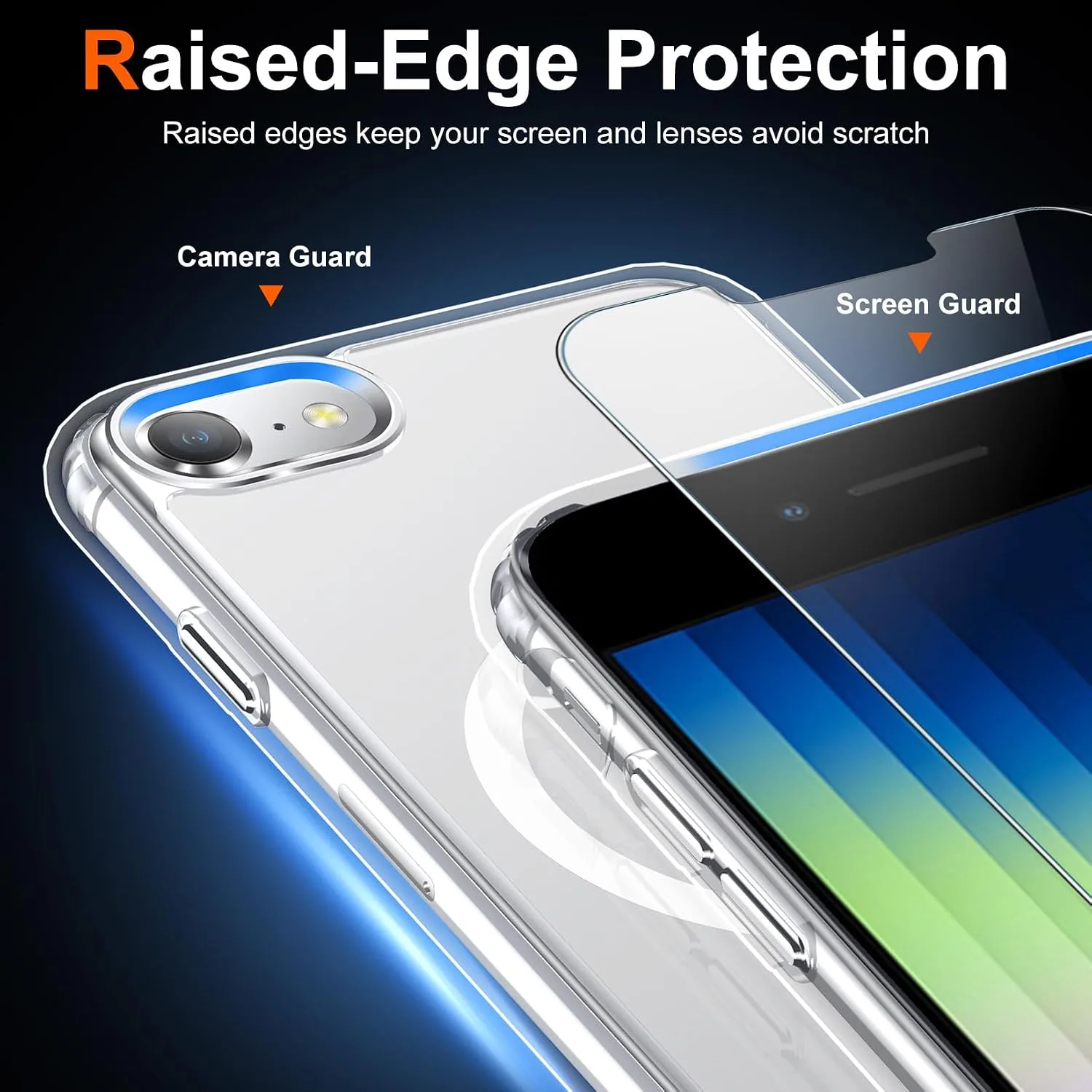 Temdan for iPhone SE Case with Screen Protector Clear