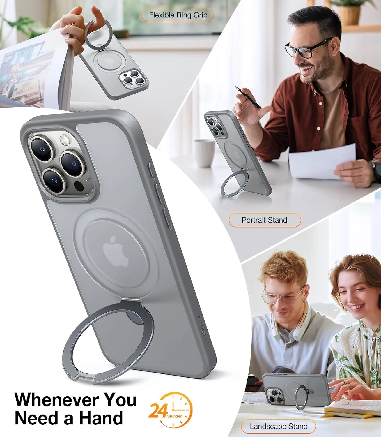 TORRAS Magnetic Ostand for iPhone 15 Pro Max Case Mil-Grade Drop Tested