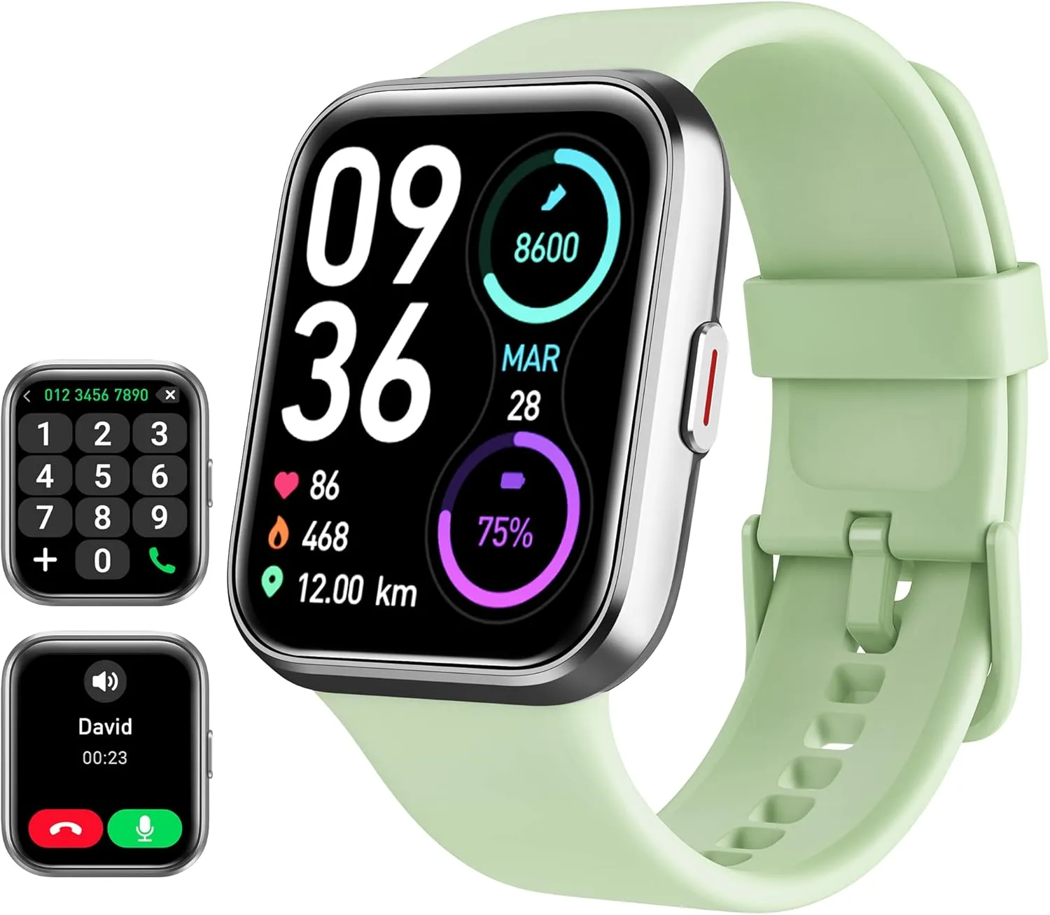 Tensky Smart Watch for Men Women(Call Receive/Dial), Alexa Built-in, 1.8" Touch Screen Fitness Tracker with Heart Rate Sleep Tracking, 100 Sports Modes, 3ATM Waterproof Smartwatch for Android iPhone