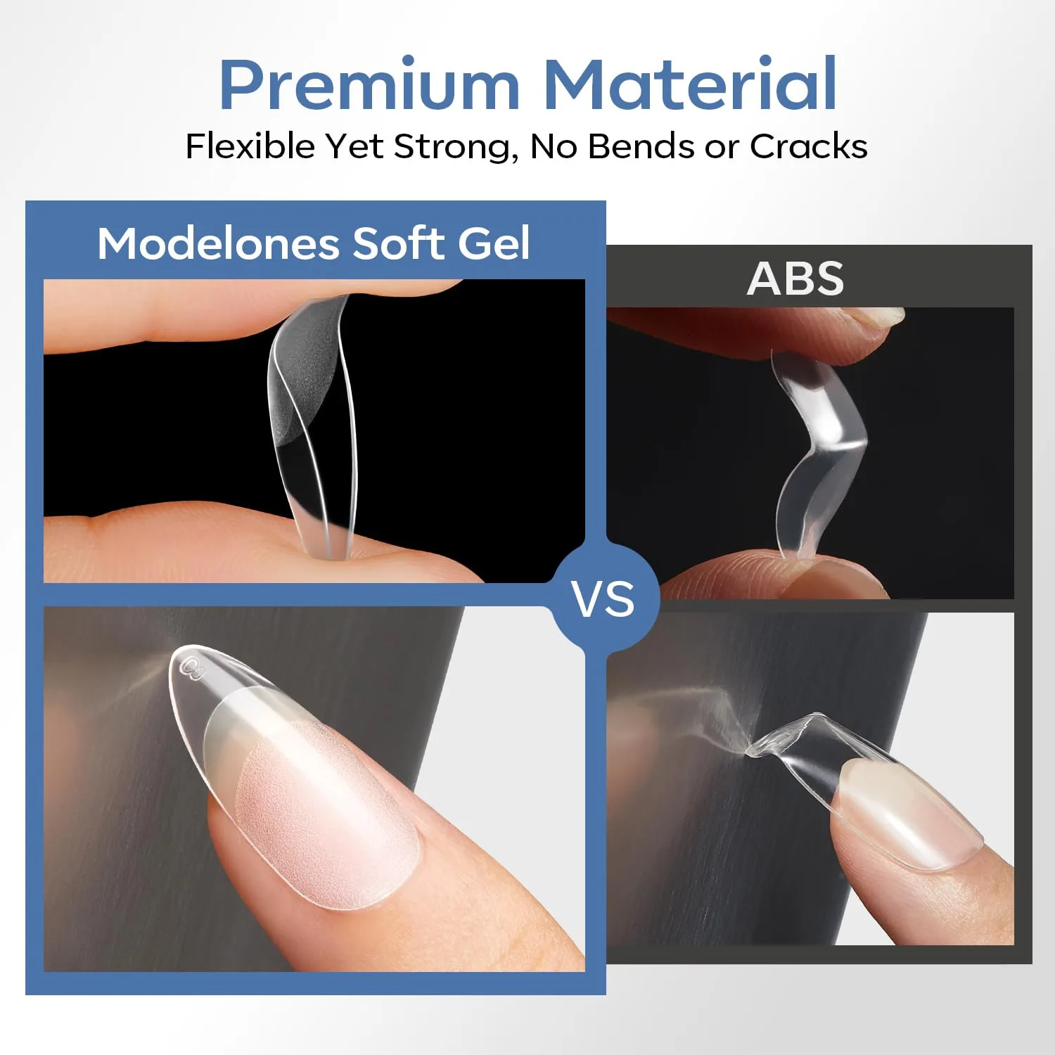 Modelones Short Almond Nail Tips 360pcs Clear Pre-etched Fake Press On Nail