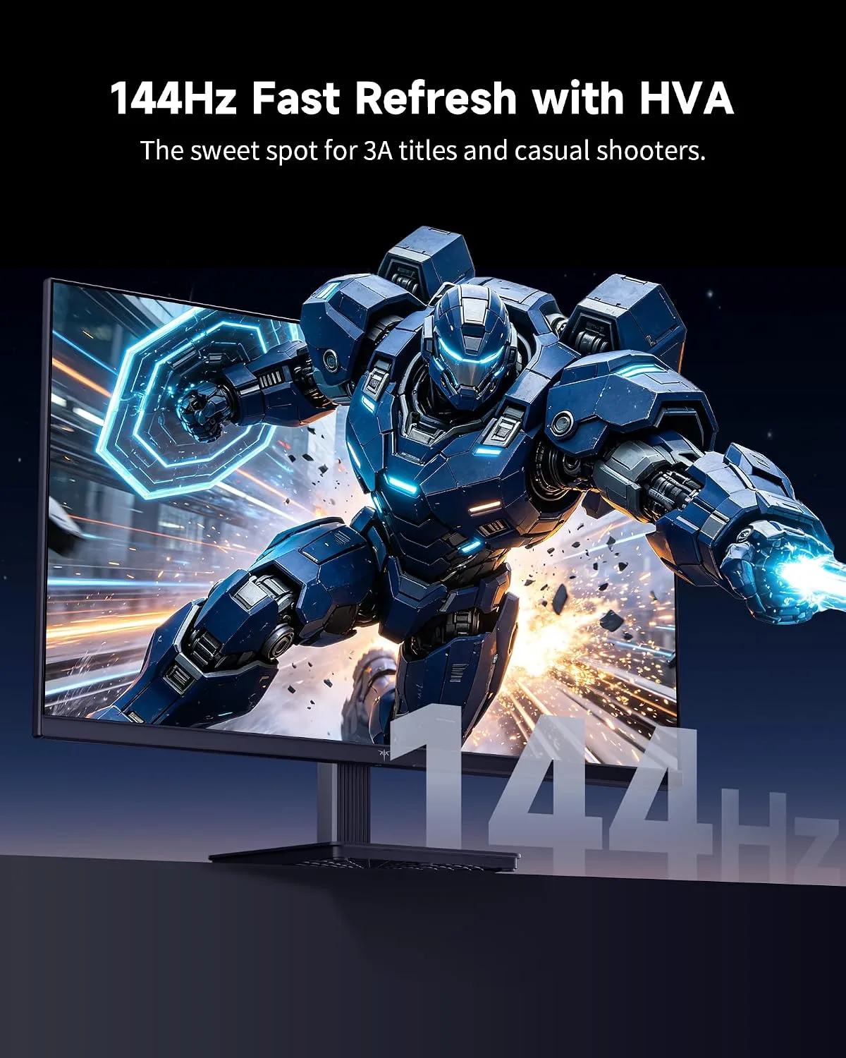 KTC 27 Inch QHD Computer Monitor, 144Hz Gaming PC Monitor, 4000:1, H27T27S