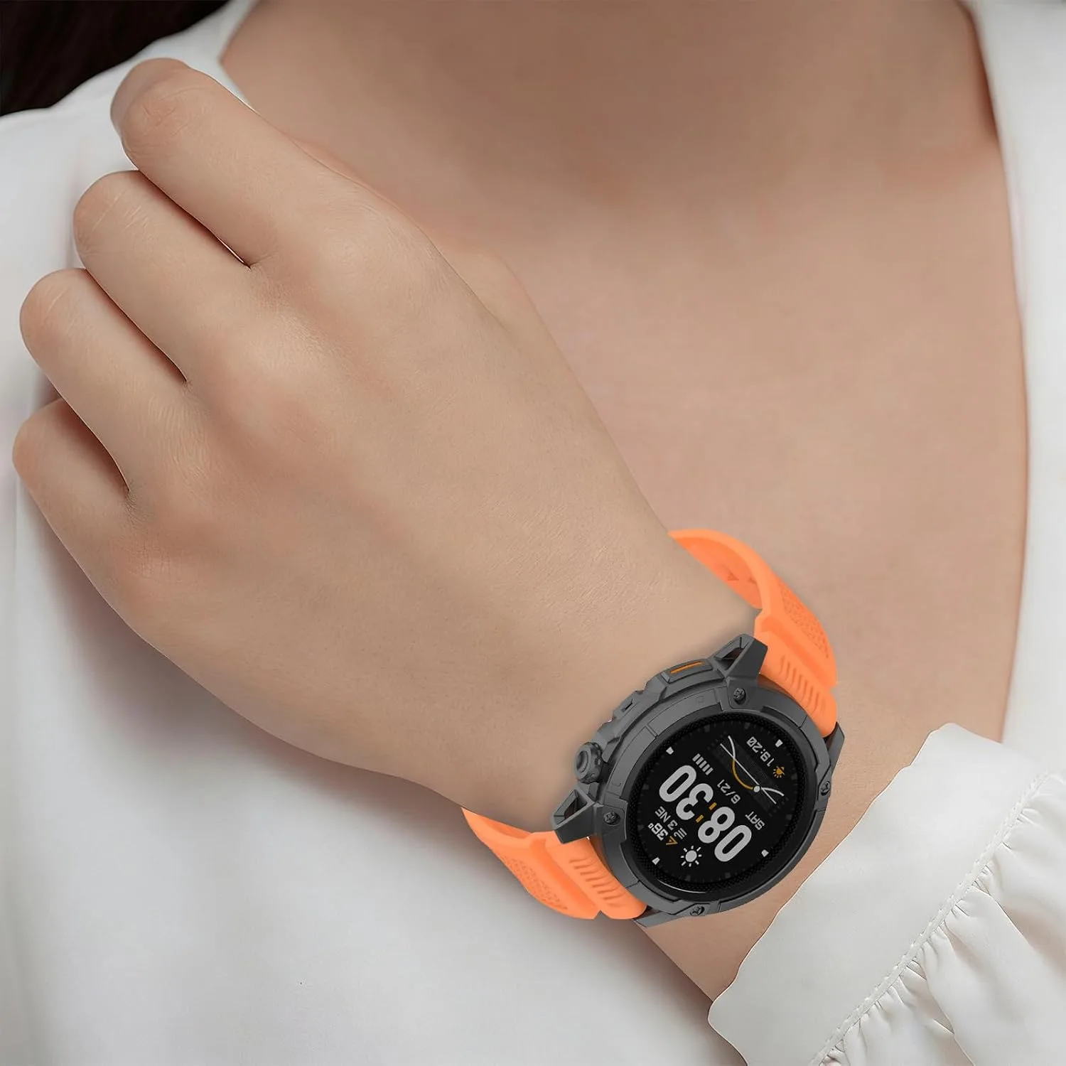 Silicone Strap Compatible with COROS Apex 4 46mm/Nomad, 24mm Band for Garmin Venu X1, Ticwatch Atlas/Pro 5/Pro 5 Enduro, iTOUCH AIR3 Breathable Replacement Bands for Women Men