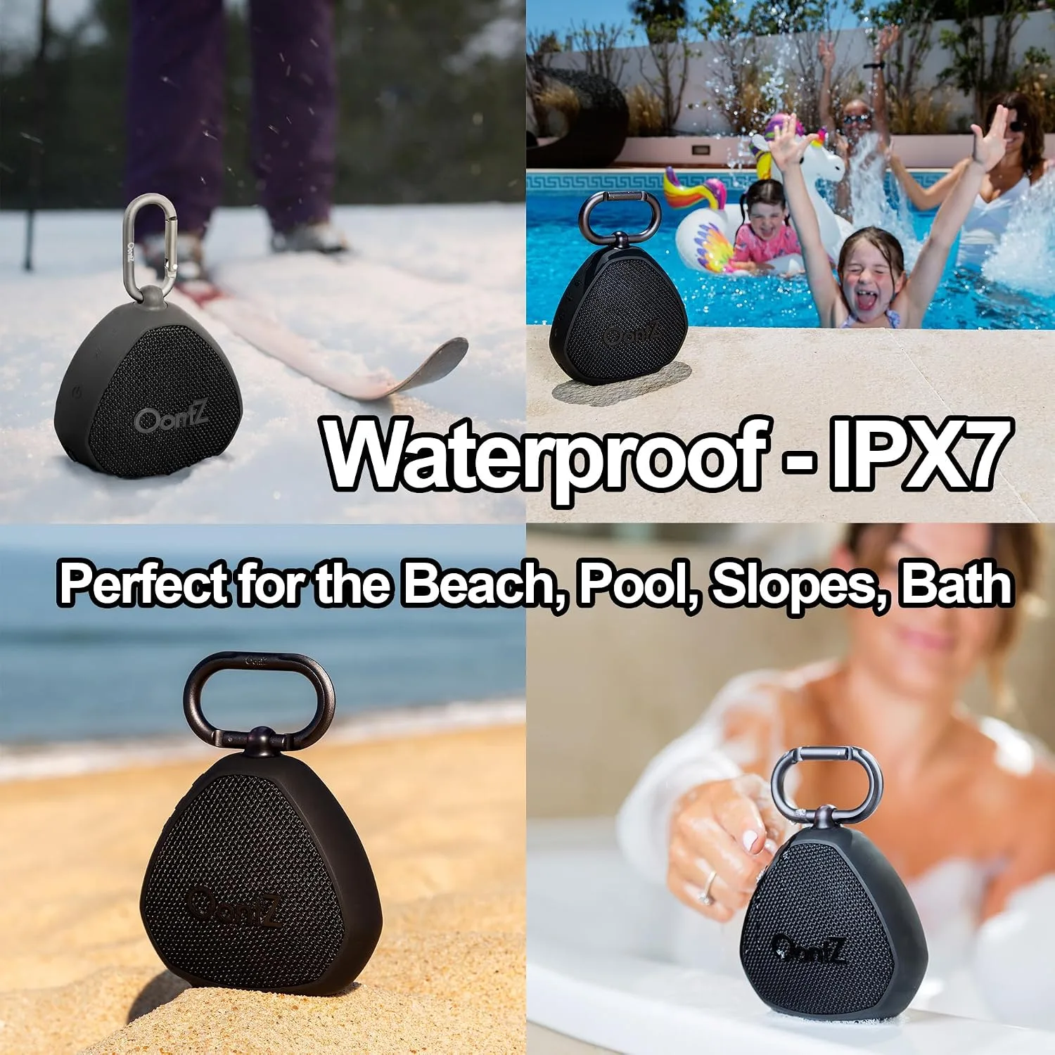 OontZ Angle Clip Portable Bluetooth Speaker, 5W, 12-Hour Playtime, IPX7