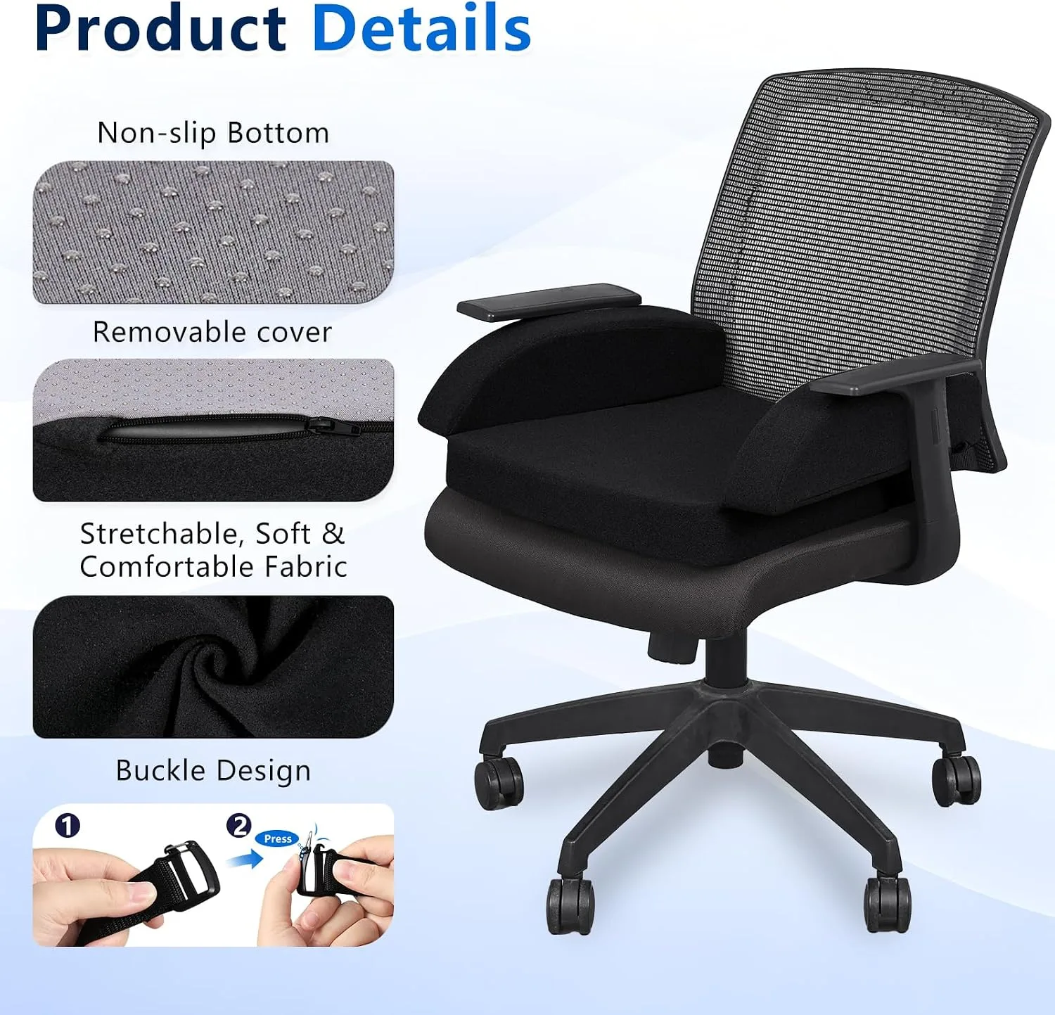 GOFORIT Gaming Chair Cushion , Dual-Layer Foam Office Seat Cushion