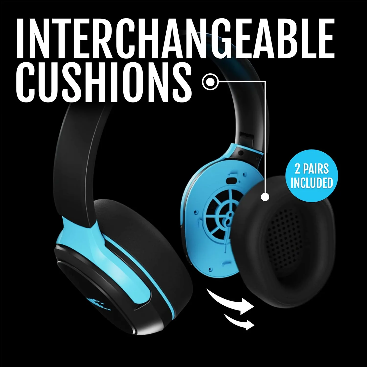 H2O Audio RIPT Ultra Over-The-Ear Sport Headphones – 100% Sweatproof Zwift Headphones with Active Noise Cancellation, 50H Battery, Interchangeable Washable Cushions, Bluetooth, Mic, and Travel Case