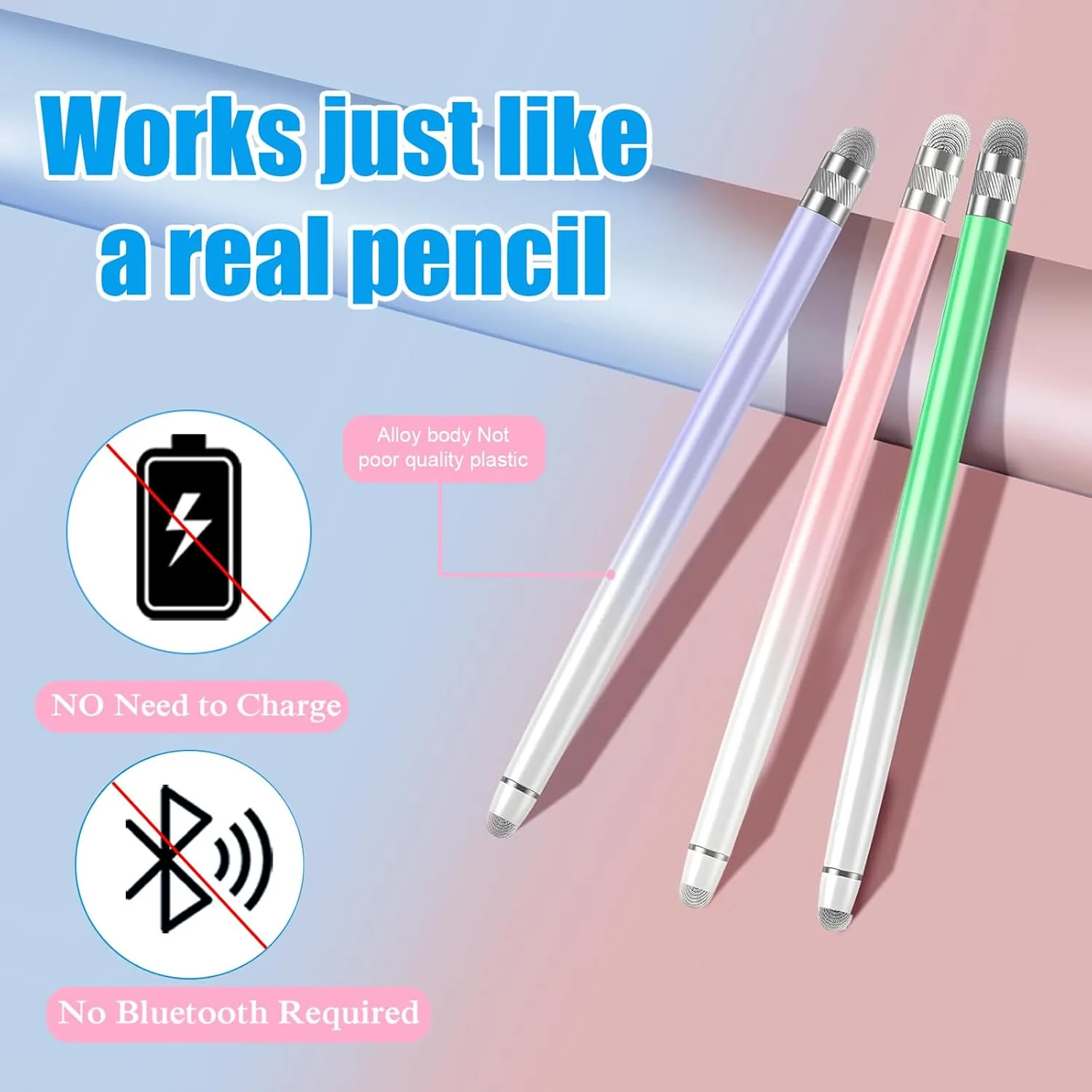 Bopomofo 3PCS Stylus Pen for Touchscreen,High Sensitivity & Precision