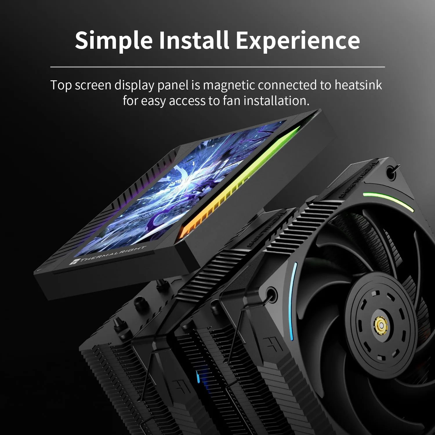 Thermalright TR Peerless Assassin 120 Vision MAX ARGB Black CPU Air Cooler, Twin Tower Radiator 2150RPM,480x854 Resolving Power IPS Screen with 5’’,Computer Cooler for Intel lga1851/1700/115x,AM4/AM5
