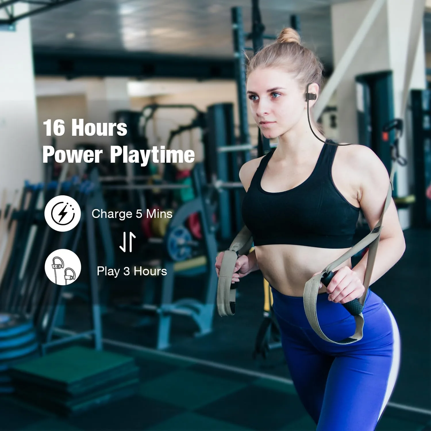JOYWISE Bluetooth Headphones, Wireless Headphones 16H Playtime Wireless Earbuds with Mic Stereo in-Ear Earphones, IPX7 Waterproof Sports Ear Buds Sound Isolation Headsets for Running, Workout Pink
