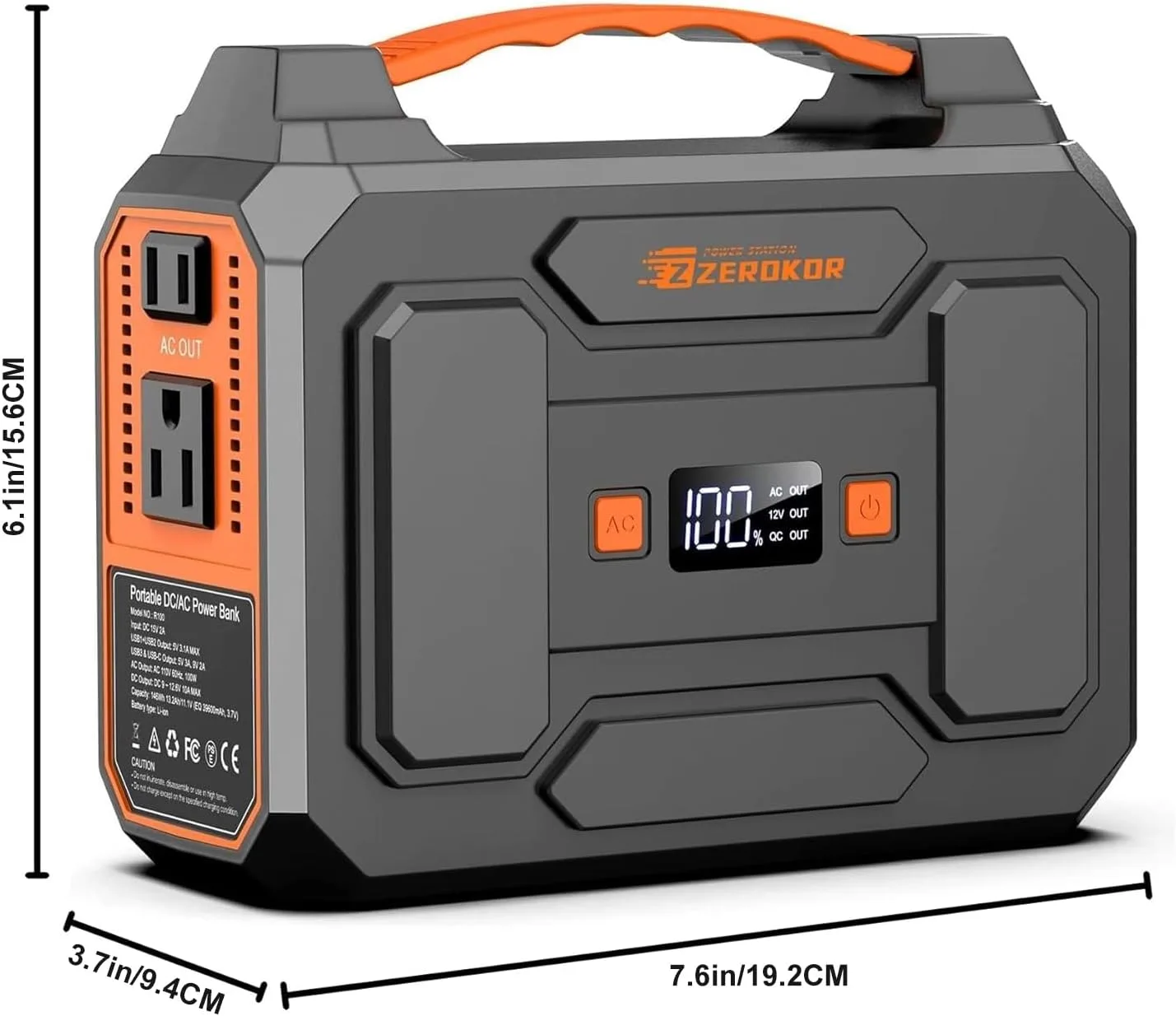 ZeroKor Portable Power Station 100W Outdoor Power Pack with 110V AC Outlet