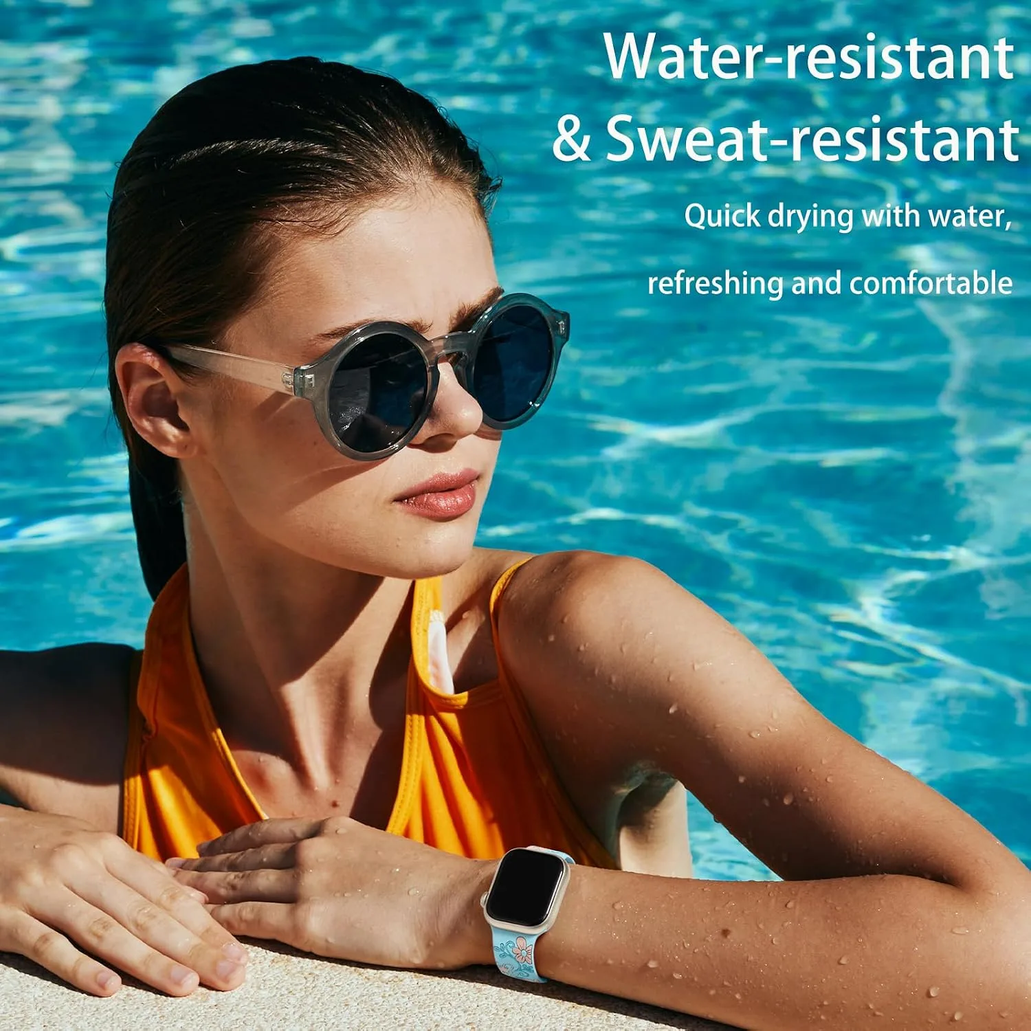 Witzon Floral Silicone Band Compatible with Apple Watch Bands For Women