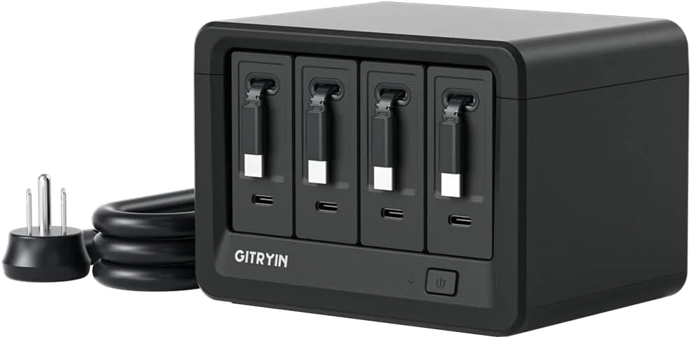 Gitryin 12-in-1 Desktop Charging Station, 160W USB Retractable GaN Charger