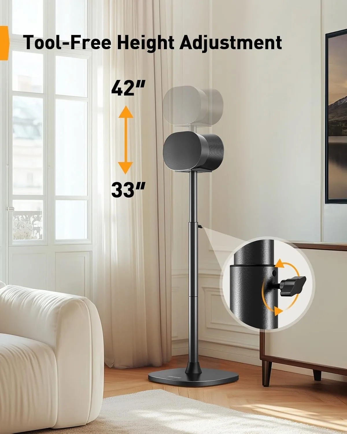 Perlegear Speaker Stand for Sonos Era 300, Holds up to 13.2 lbs, 1 Pair