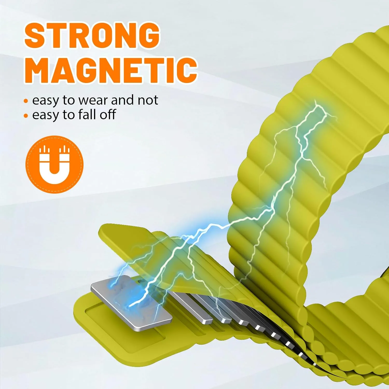Magnetic Sport Bands for Apple Watch Band 40mm 38mm 41mm 42mm 44mm 45mm 46mm iWatch bands for Women Men,Silicone Loop Strap Wristband for Apple Watch Series 12 11 10 9 8 7 6 5 4 3 SE 3/2nd Ultra 49mm