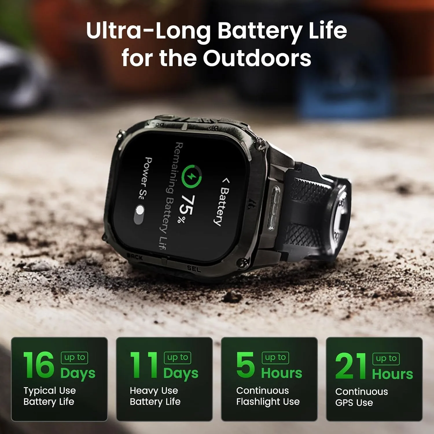KOSPET Tank M4C Smart Watch Rugged, Dual-Band GPS, 5ATM & IP69K Waterproof