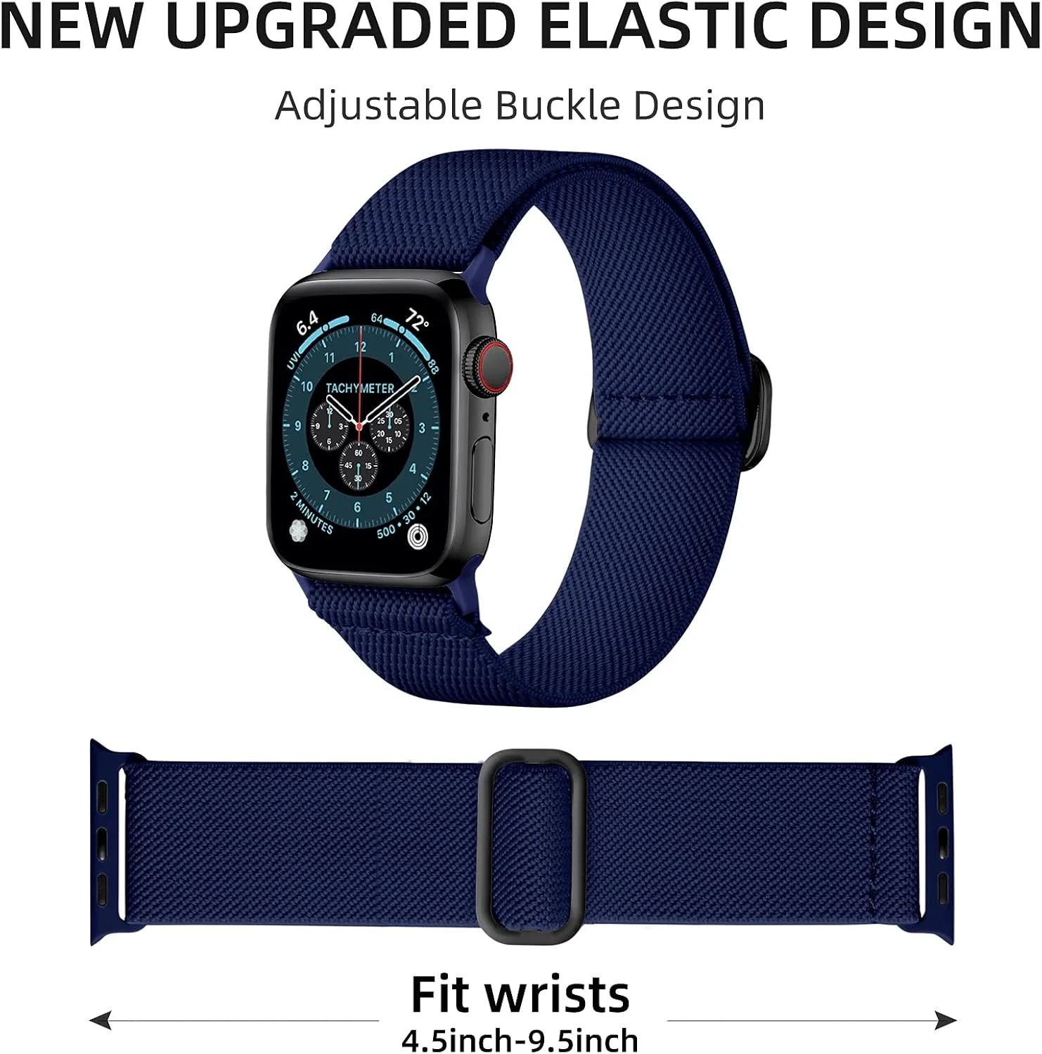 DaQin 3 Pack Stretchy Solo Loop Compatible with Apple Watch Bands Men Women