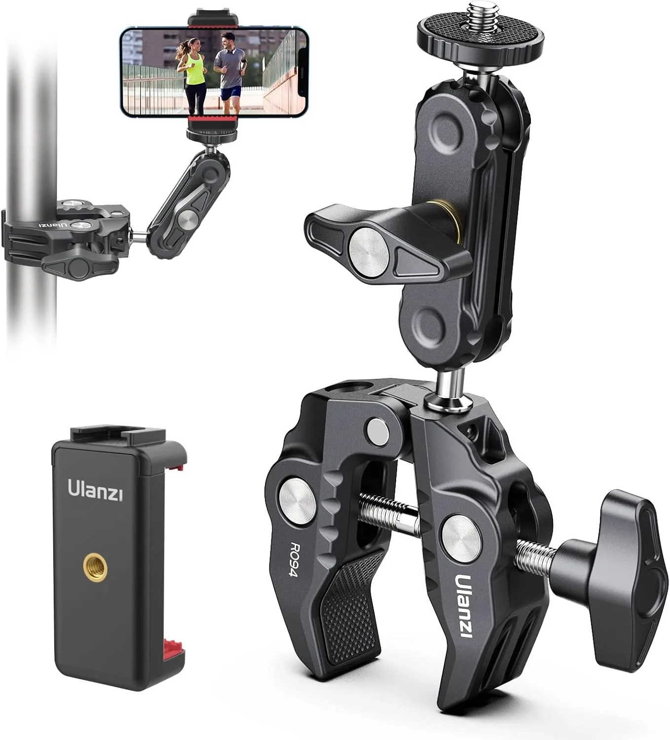 ULANZI Super Clamp Camera Clamp Mount Monitor 360° Ballhead MagicArm Double