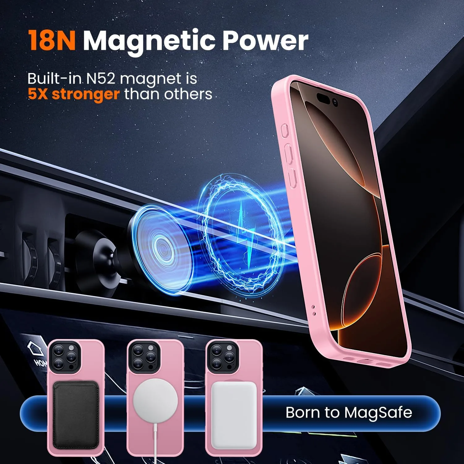 toushion 3 in 1 for iPhone 16 Pro Max Case Matte Pink