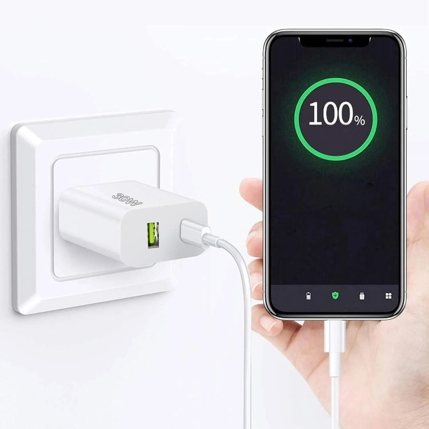 2 Pack 30W USB C Charger Block, Dual Port Type C Wall Charger Fast Charging
